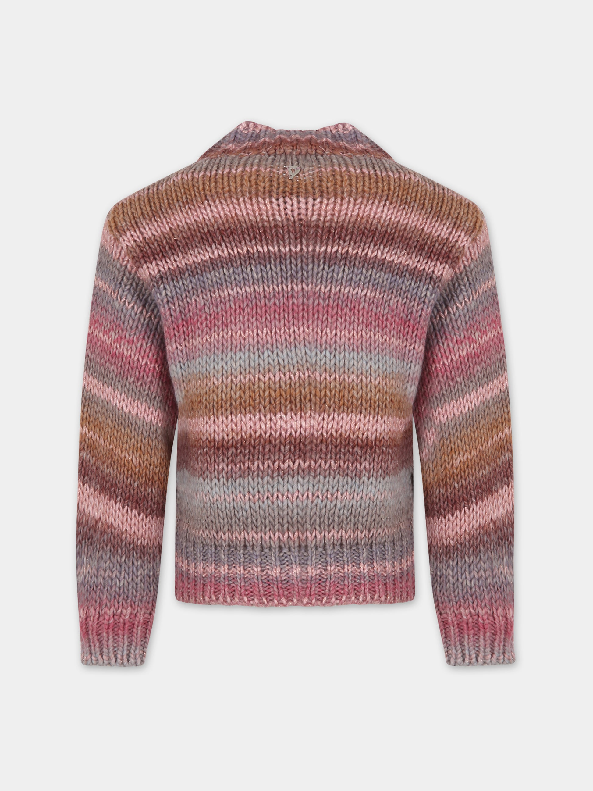 Maglione multicolor per bambina con logo,Dondup Kids,DFMA001 C FL017 MULT