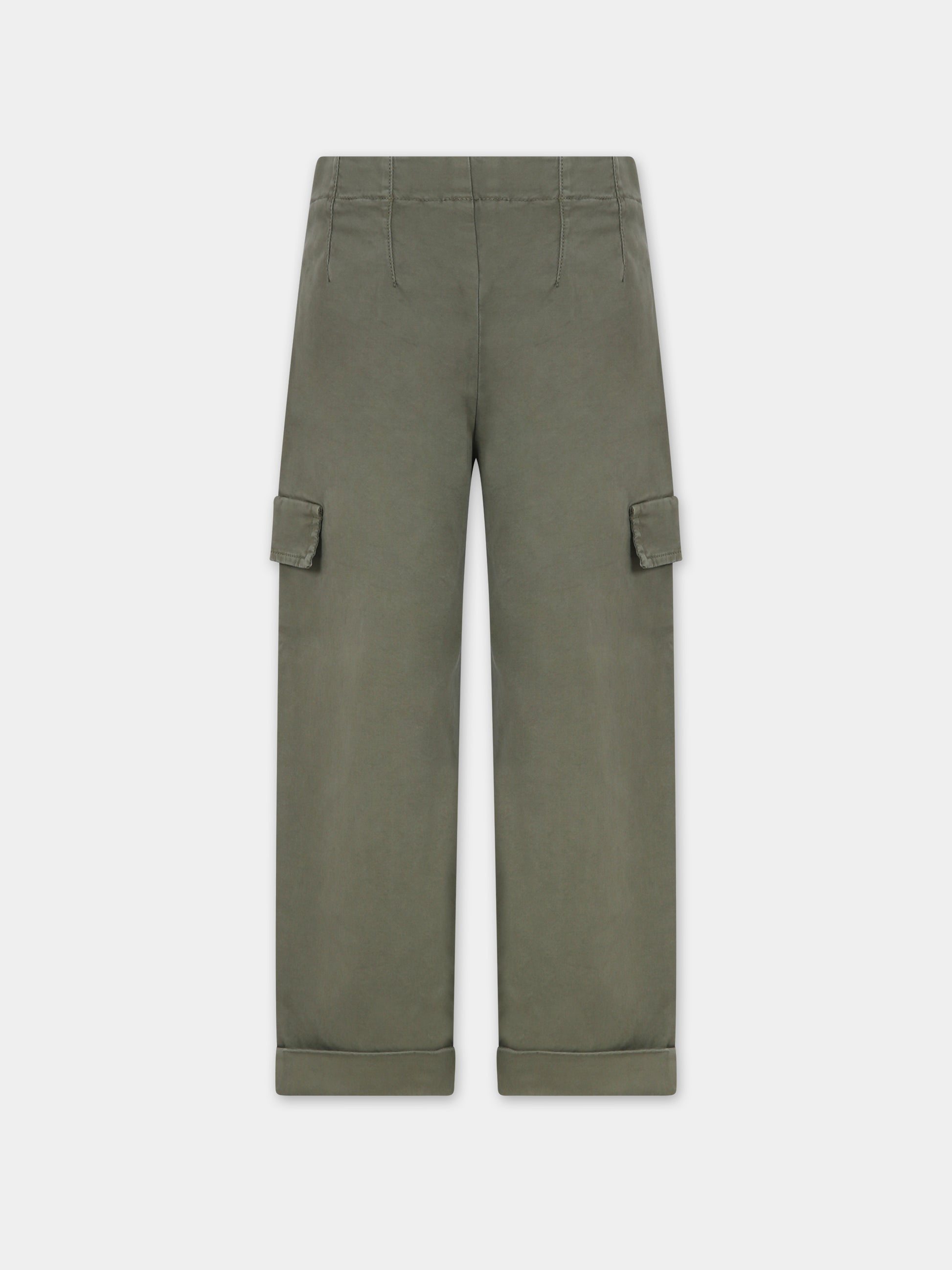 Pantaloni verdi per bambina con logo,Dondup Kids,DFPA007 0 CE246 1005