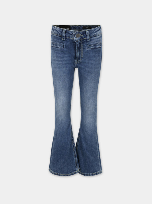 Jeans blu per bambina con logo,Dondup Kids,DFPA033 C DS039 4005