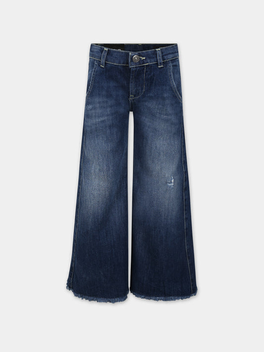 Jeans blu per bambina con logo,Dondup Kids,DFPA028 C DS040 4025