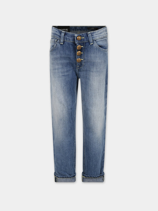 Jeans blu per bambina con logo,Dondup Kids,DFPA016 C DS040 4025