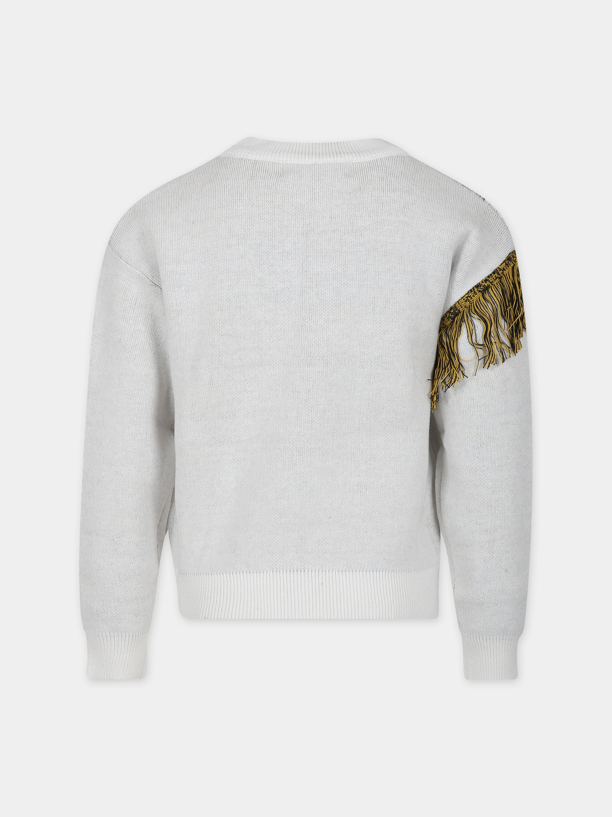 Maglione avorio per bambina con tigre e logo,Just Cavalli,JFMA003 C FL228J0002