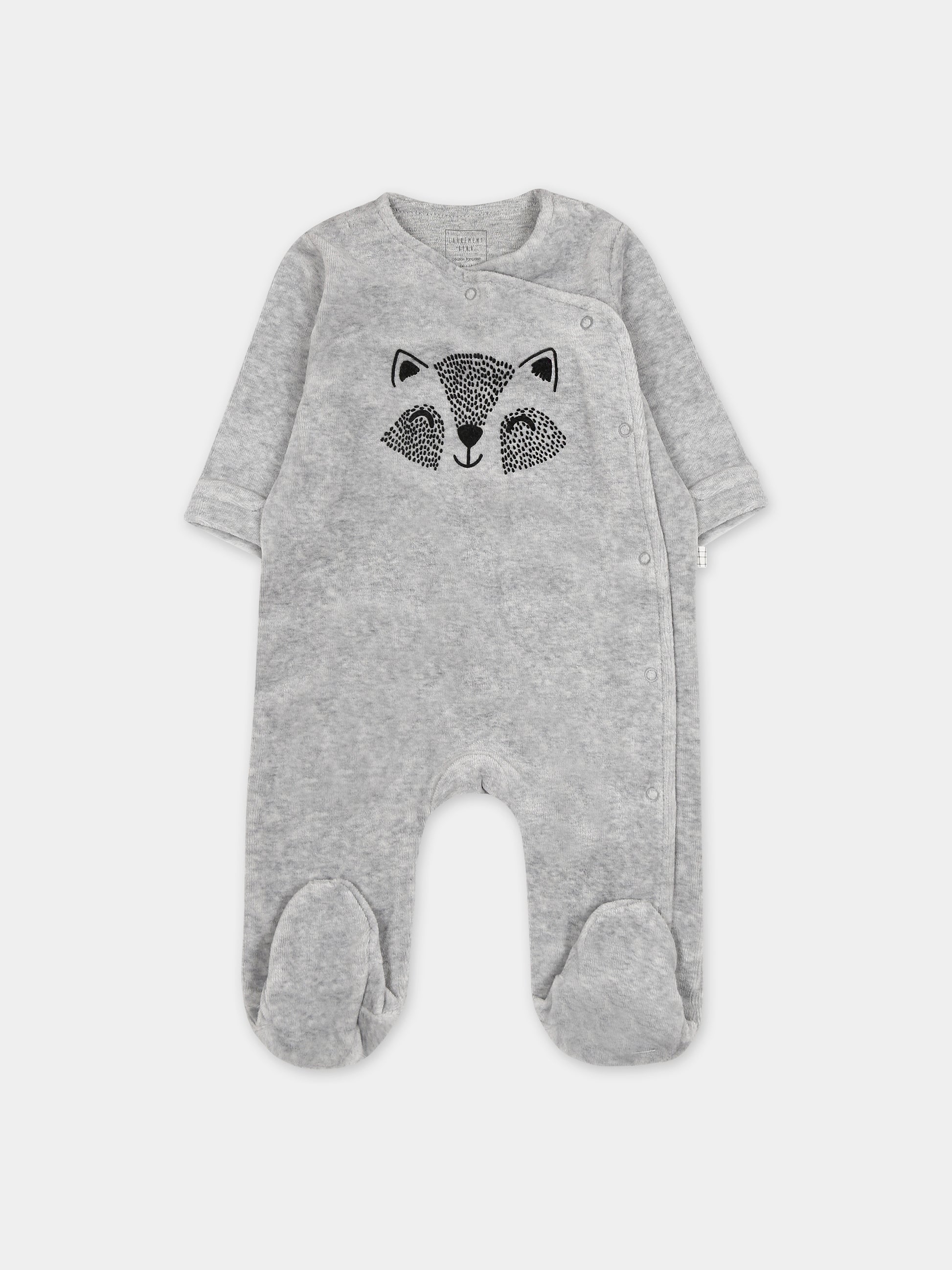 Tutina grigia con procione per neonato,Carrement Beau,Y97302 A06