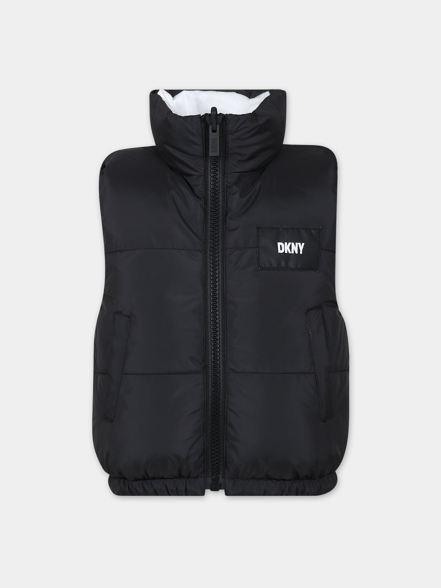 Gilet bianco reversibile per bambina,Dkny,D36689 Z40