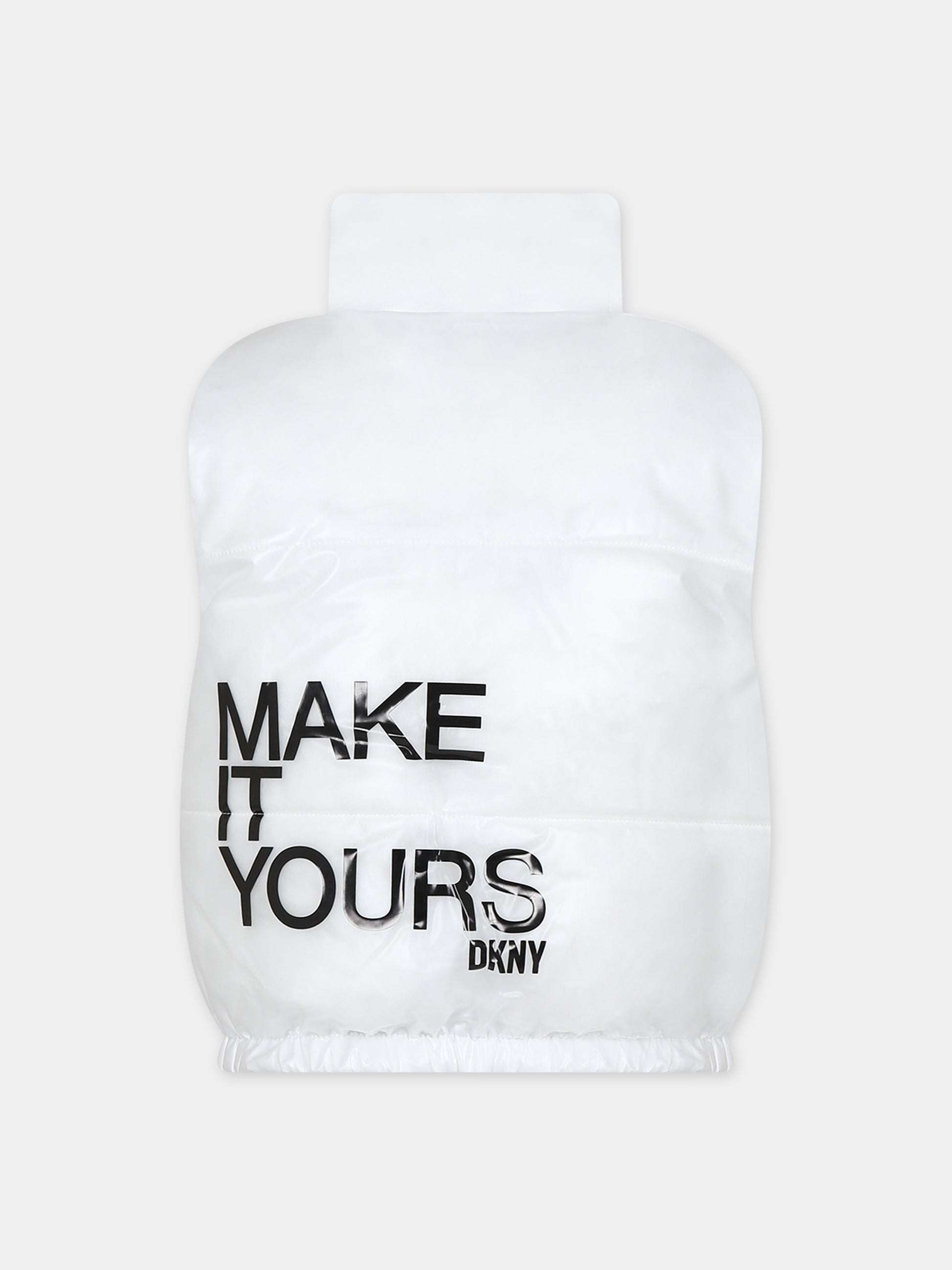 Gilet bianco reversibile per bambina,Dkny,D36689 Z40