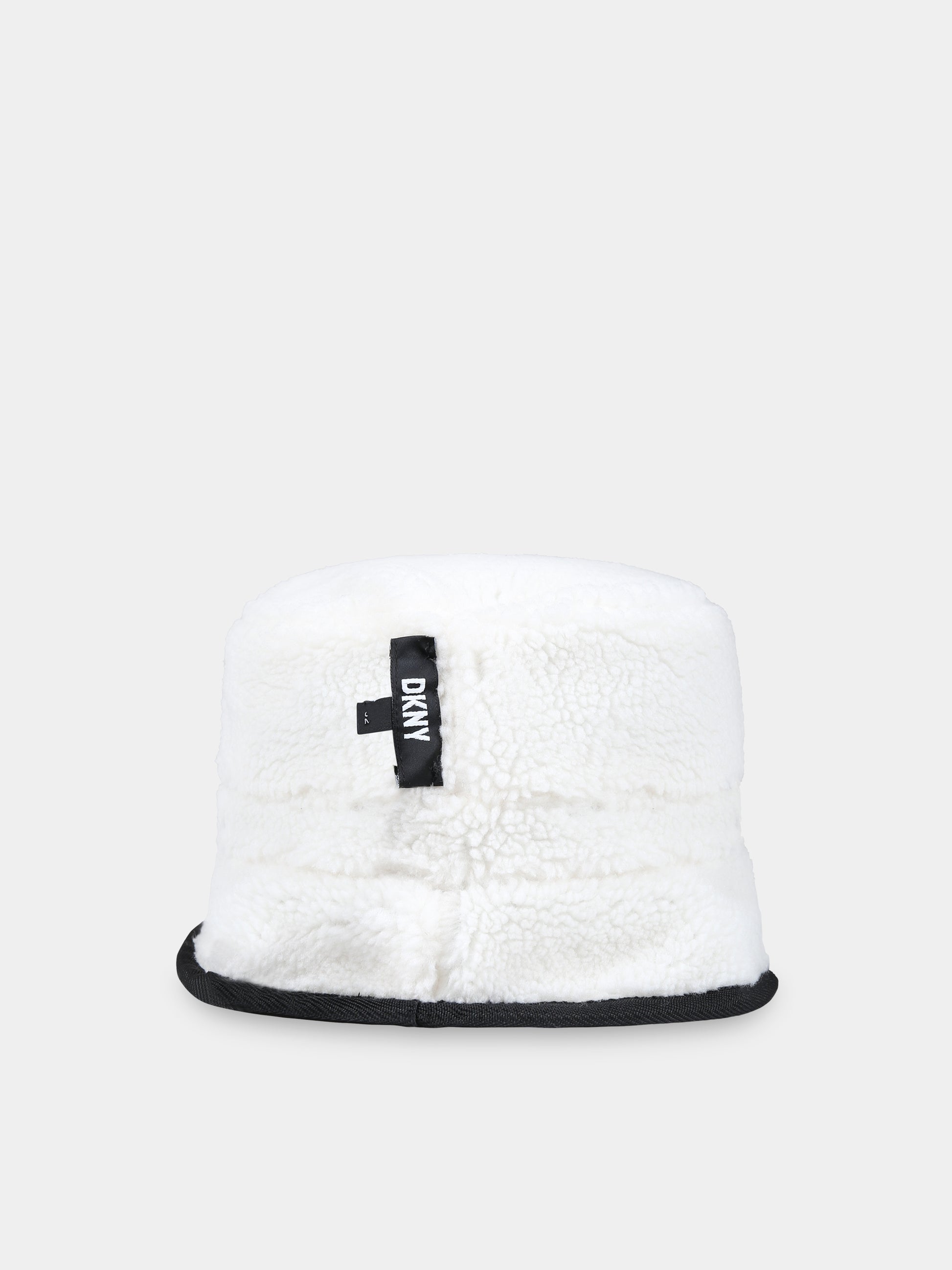 Cloche nera reversibile per bambini con logo,Dkny,D31313 09B