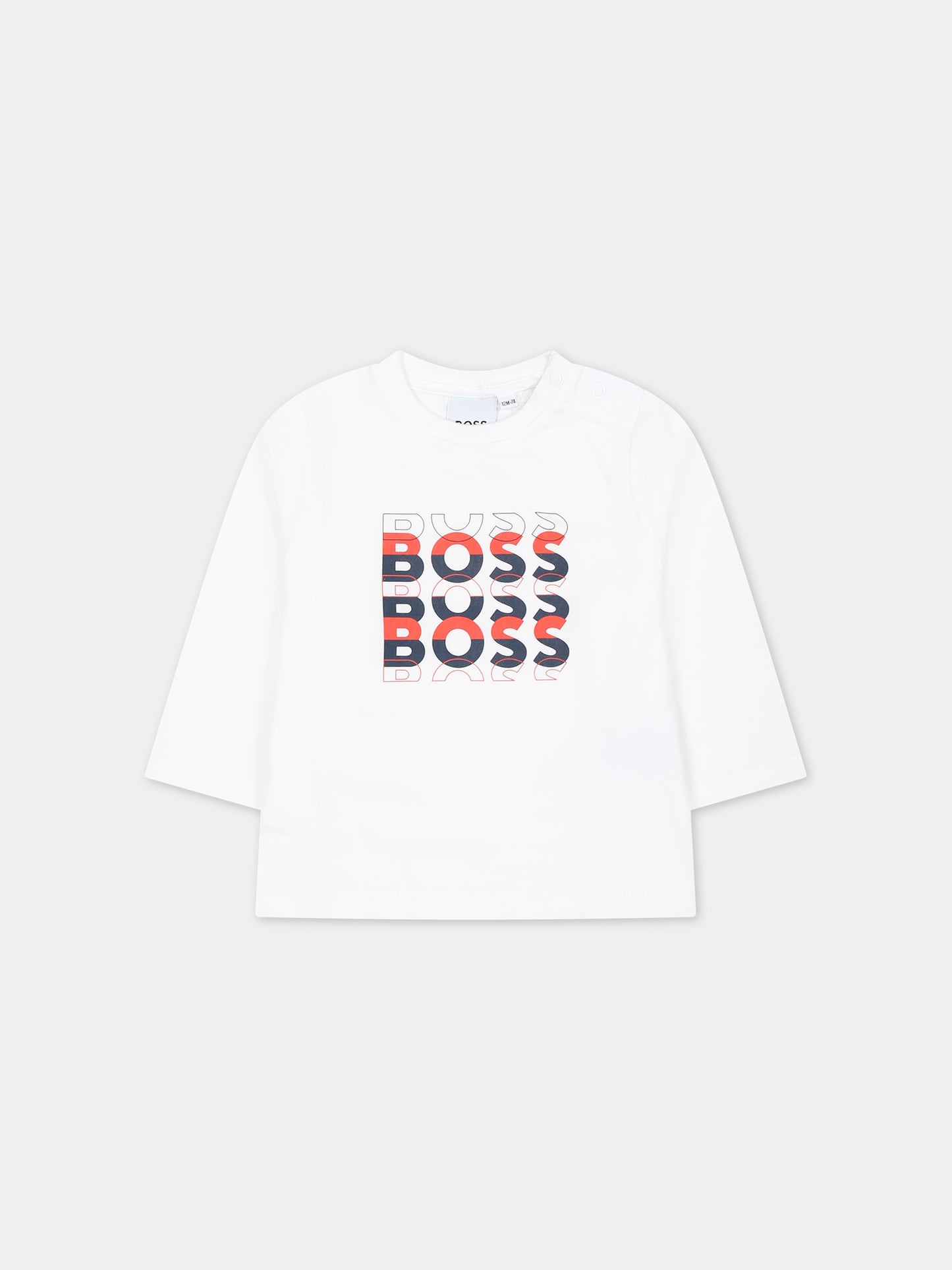 T-shirt bianca per neonato,Boss,J95362 10P