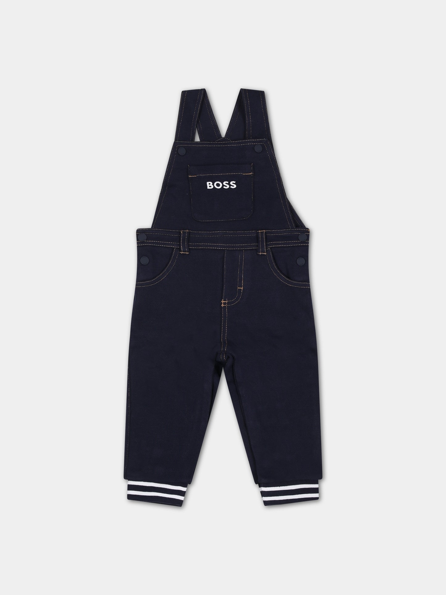 Salopette blu per neonato,Boss,J94351 849