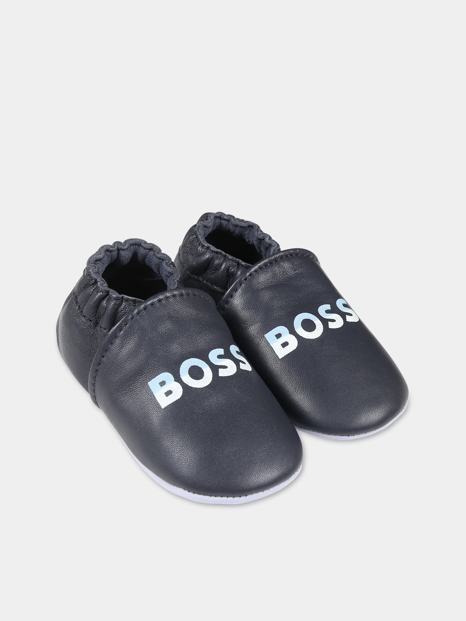 Sneakers basse da culla blu per neonato,Boss,J99129 849