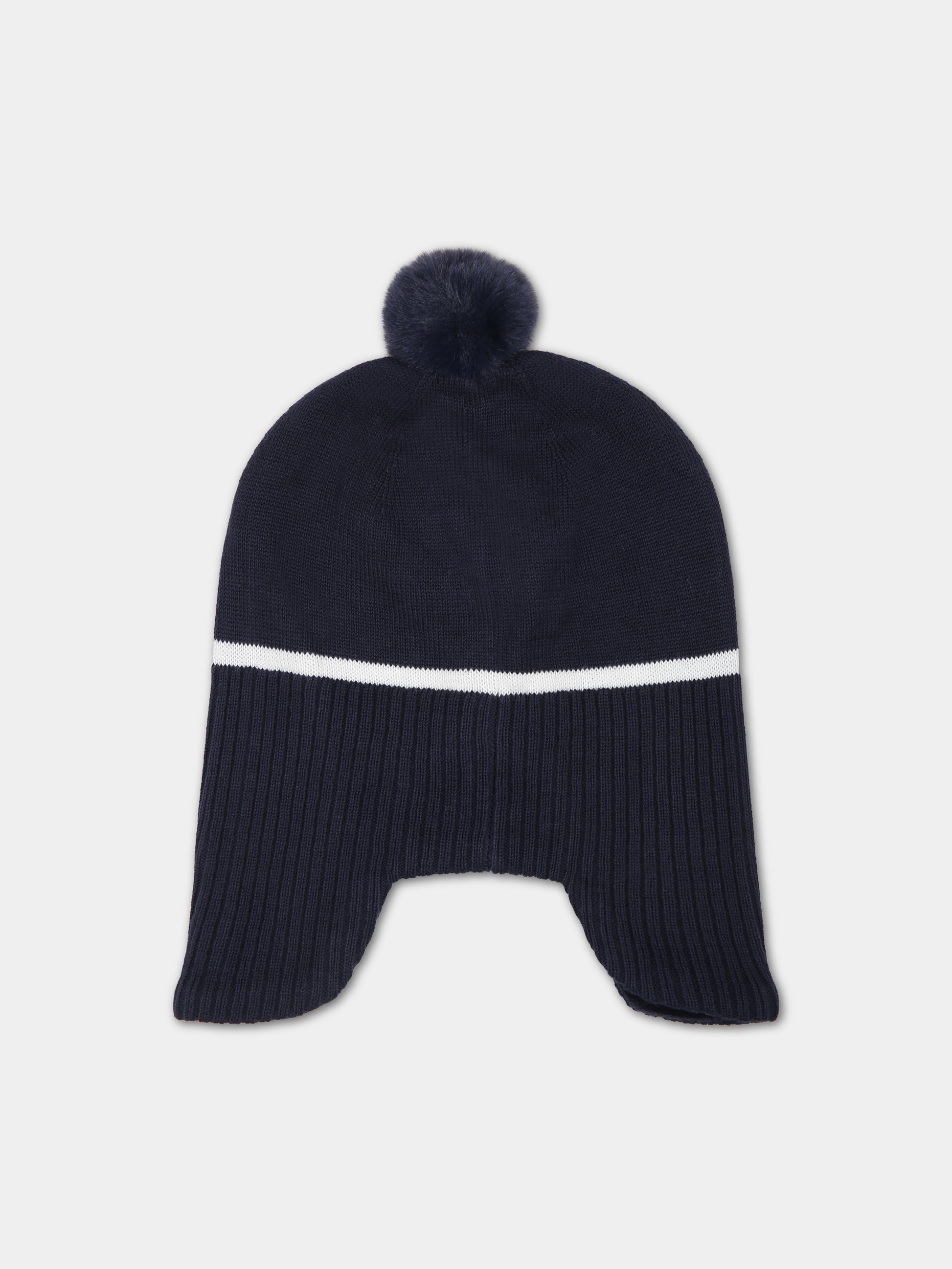 Berretto blu  per neonato con pon-pon,Boss,J91149 849