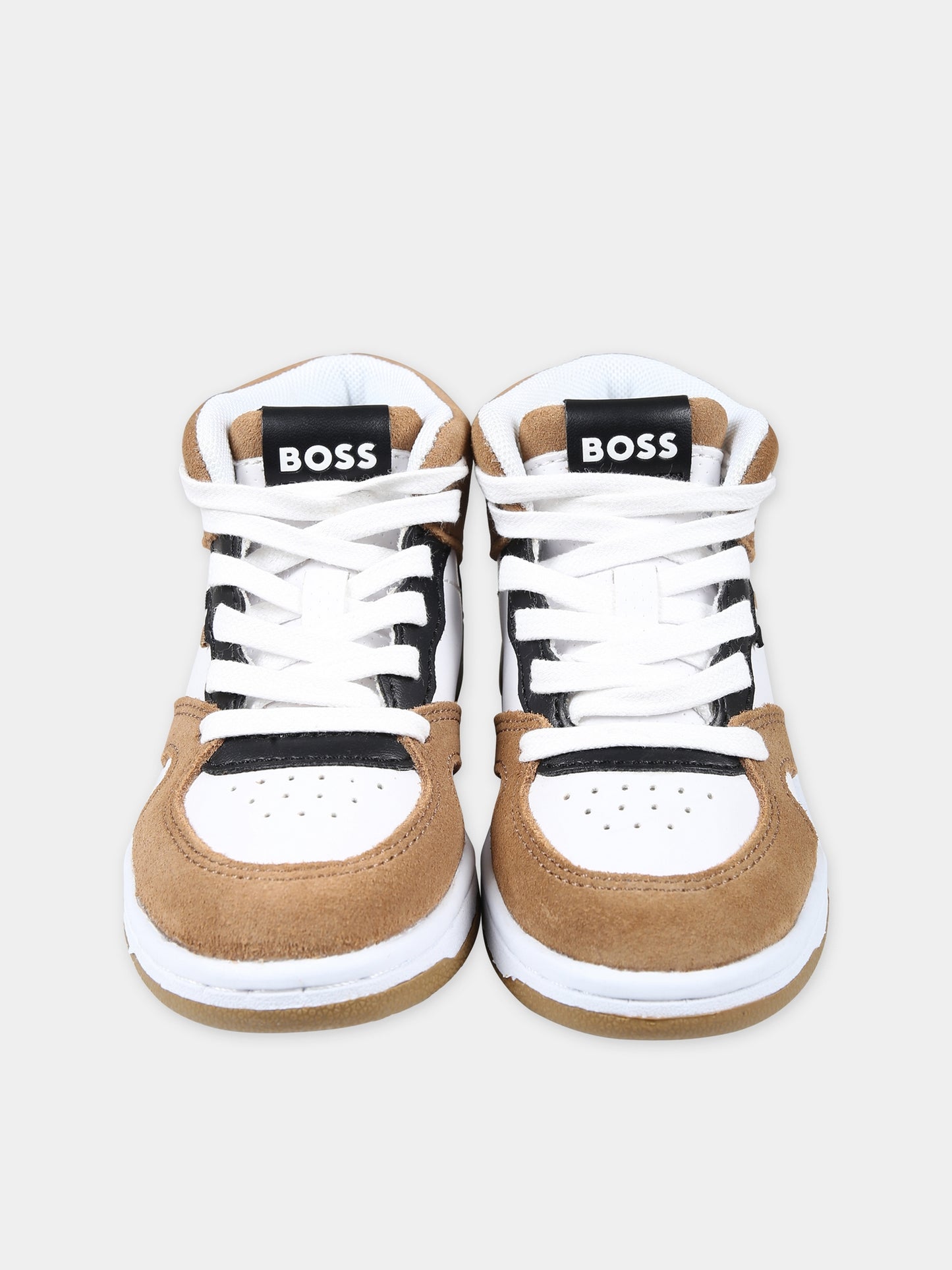 Sneakers multicolor per bambino con logo,Boss,J29367 BIANCO