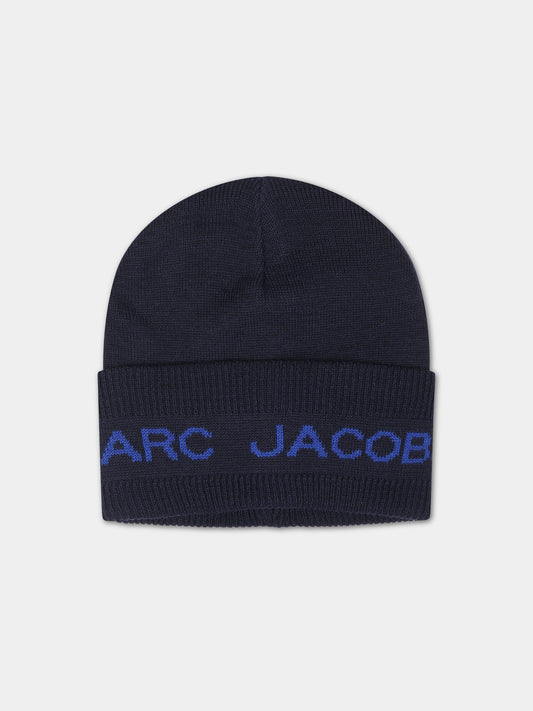 Berretto blu per bambino con logo,Little Marc Jacobs,W51003 85T