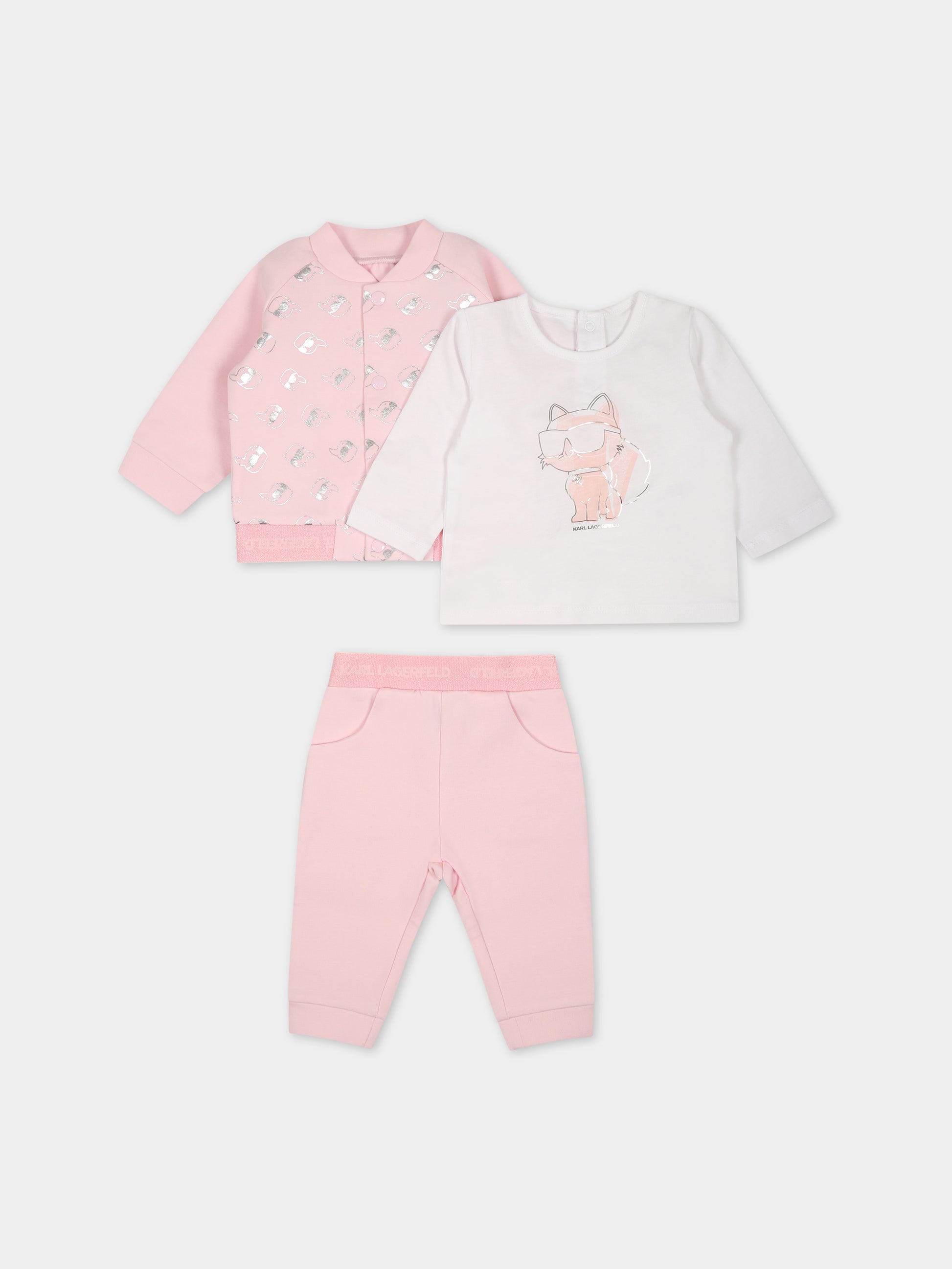 Completo sportivo rosa per neonata,Karl Lagerfeld Kids,Z98145 475