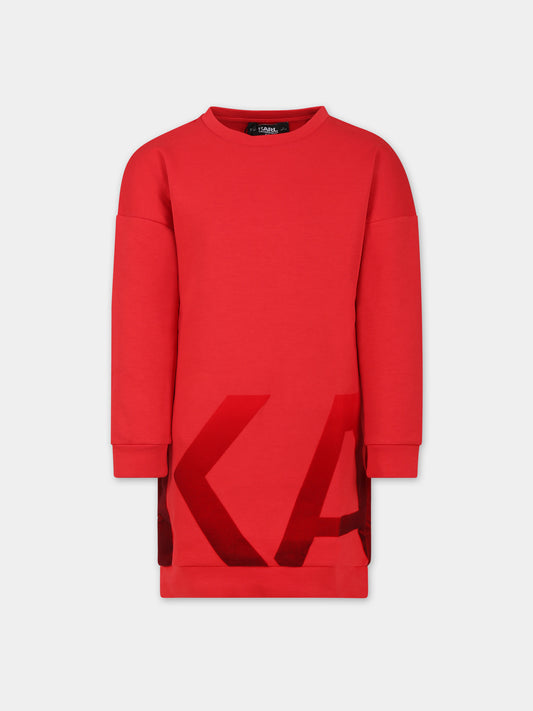 Vestito rosso per bambina,Karl Lagerfeld Kids,Z12250 97S