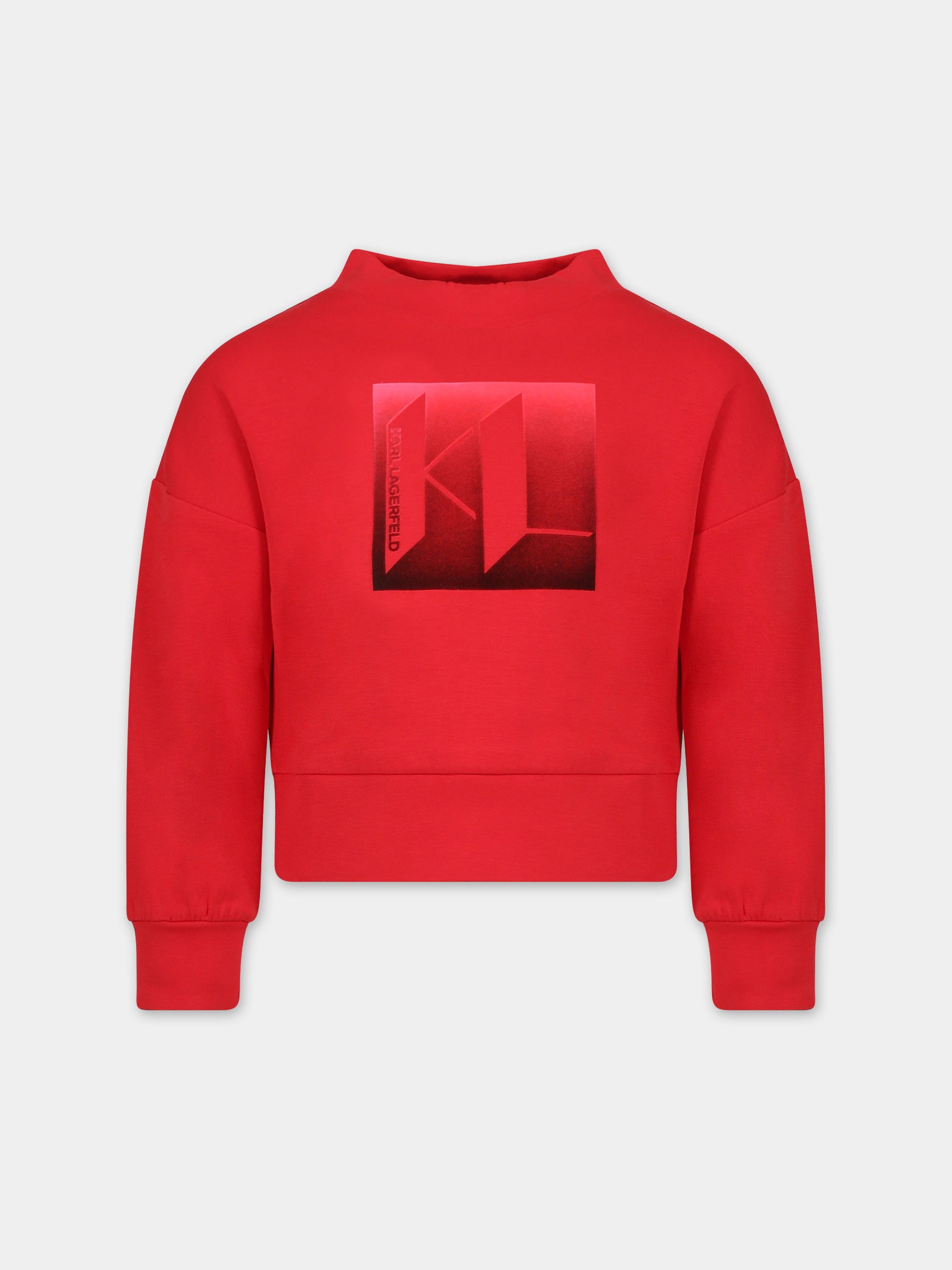 Felpa rossa per bambina,Karl Lagerfeld Kids,Z15461 97S