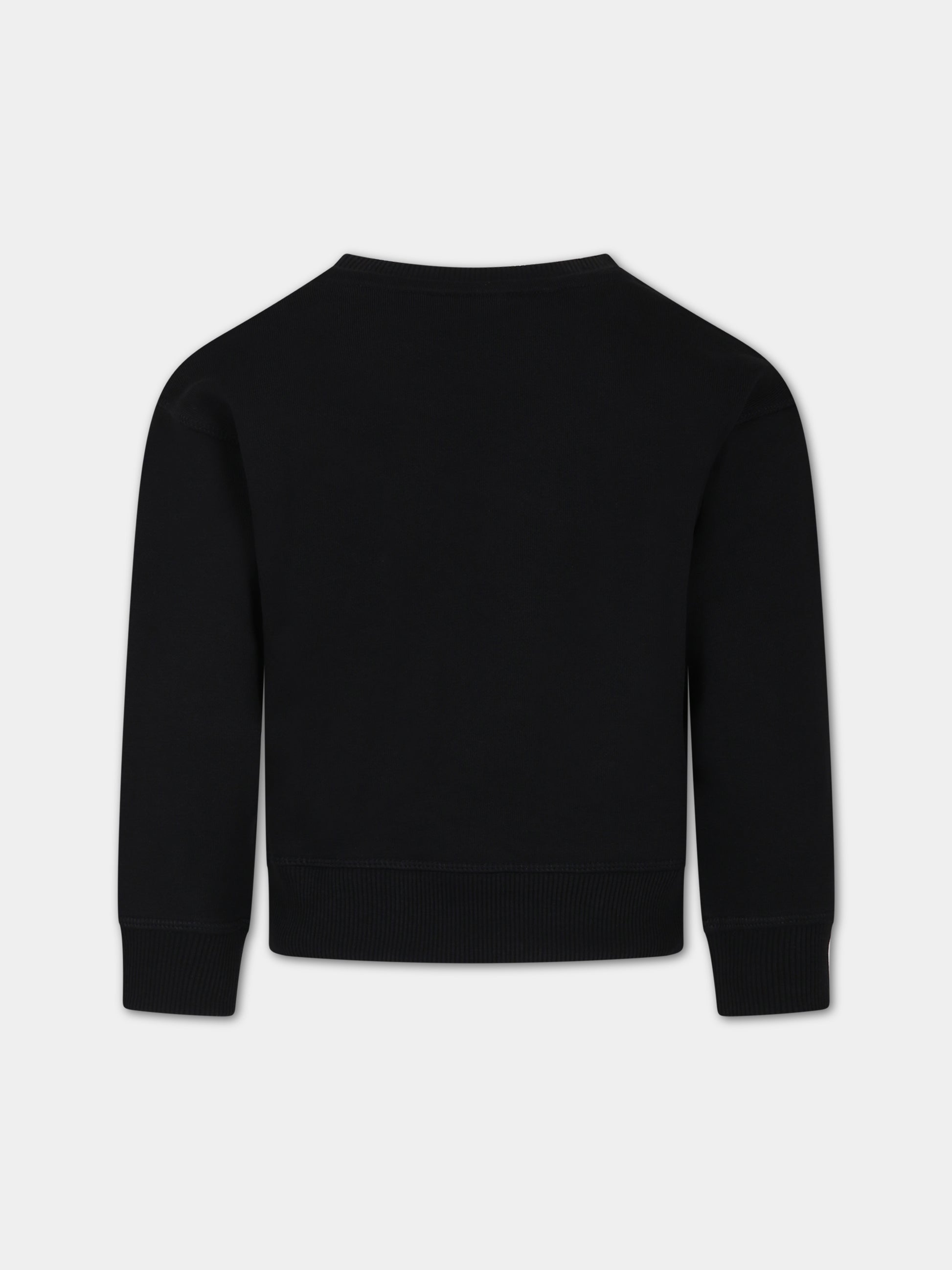 Felpa nera per bambino con logo,Hugo,G25153 09B