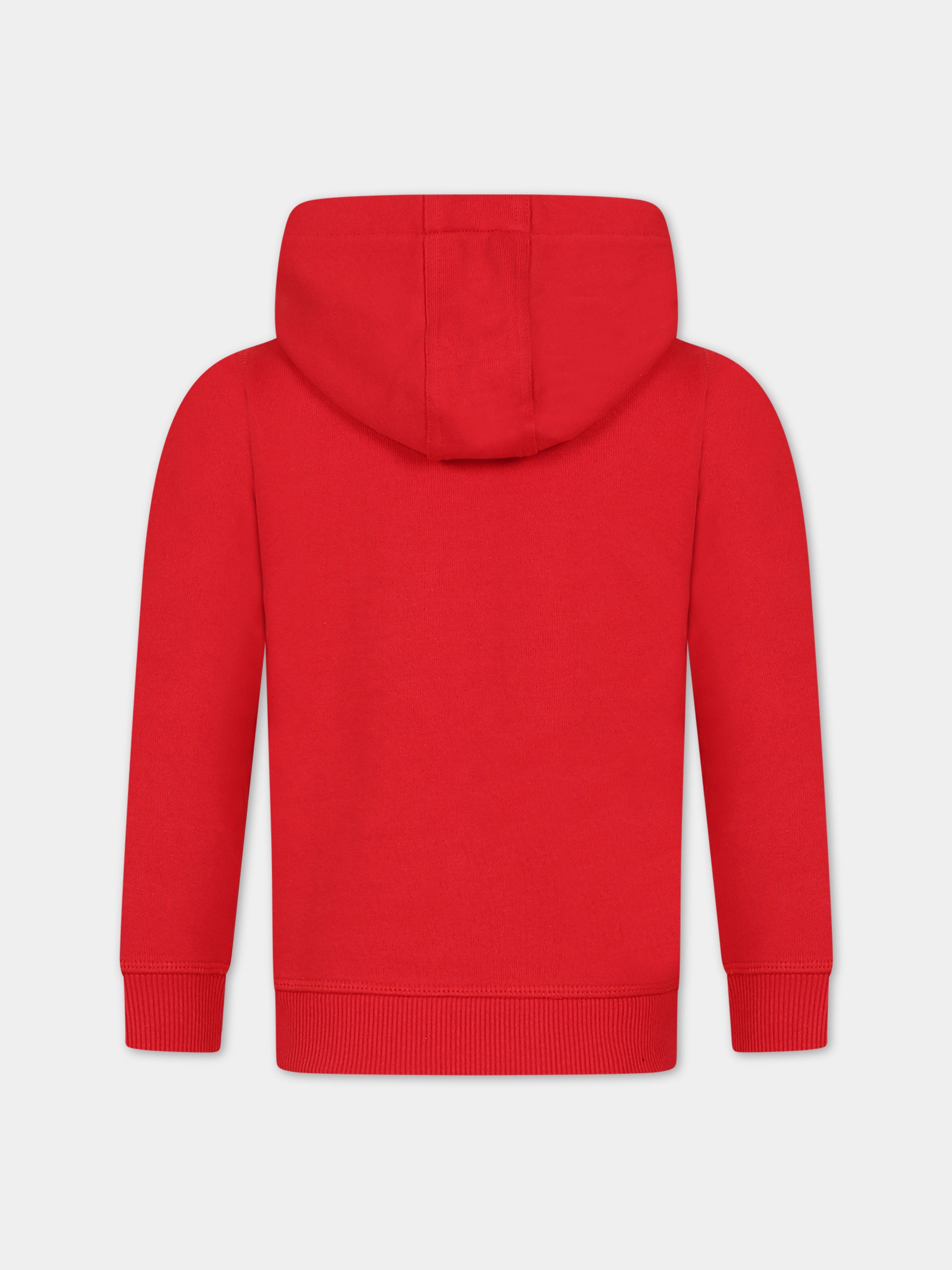 Felpa rossa per bambino con logo,Hugo,G25152 990