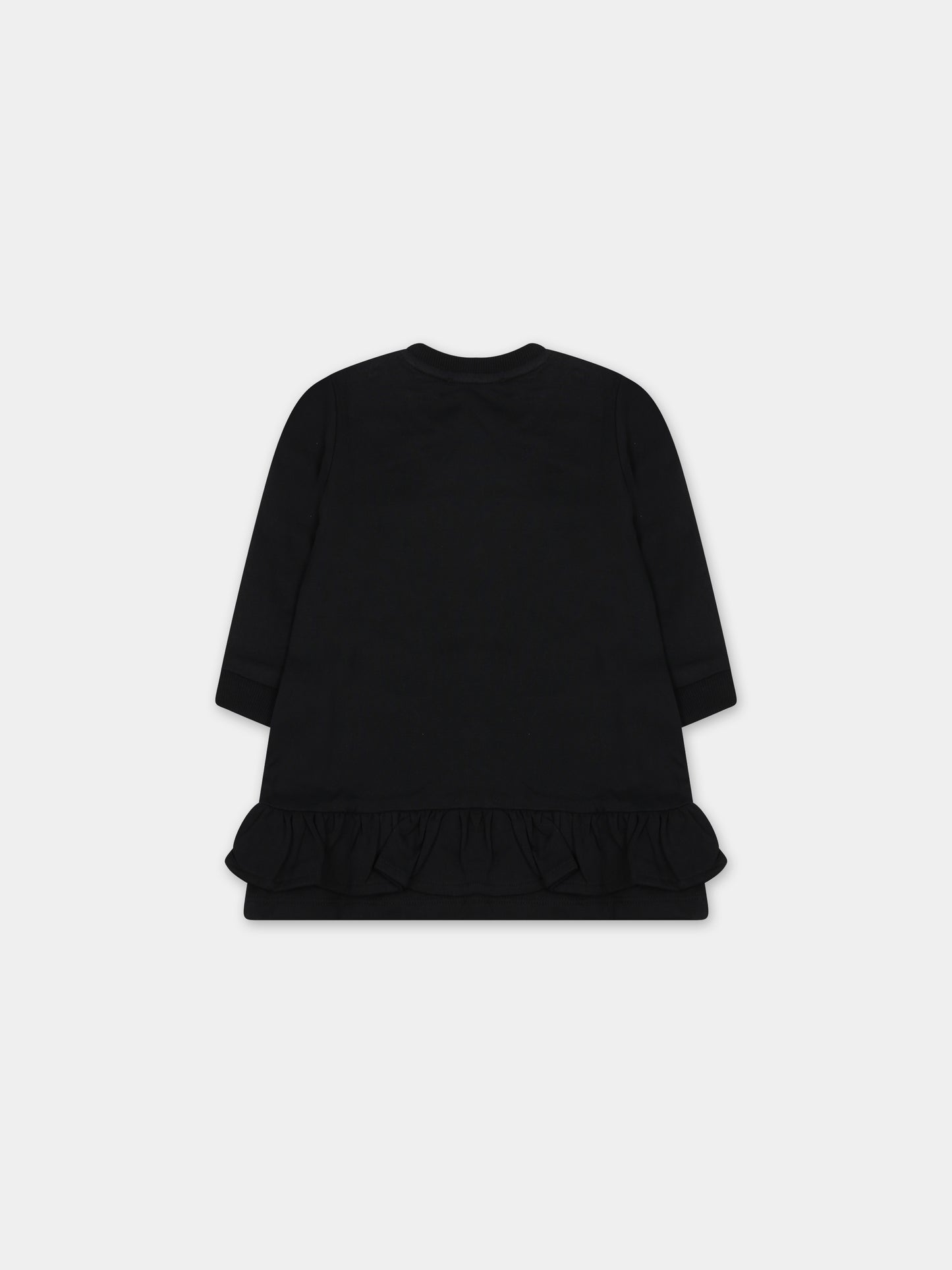 Vestito casual nero per neonata con Teddy Bear,Moschino Kids,MDV0AX LCA58 40016