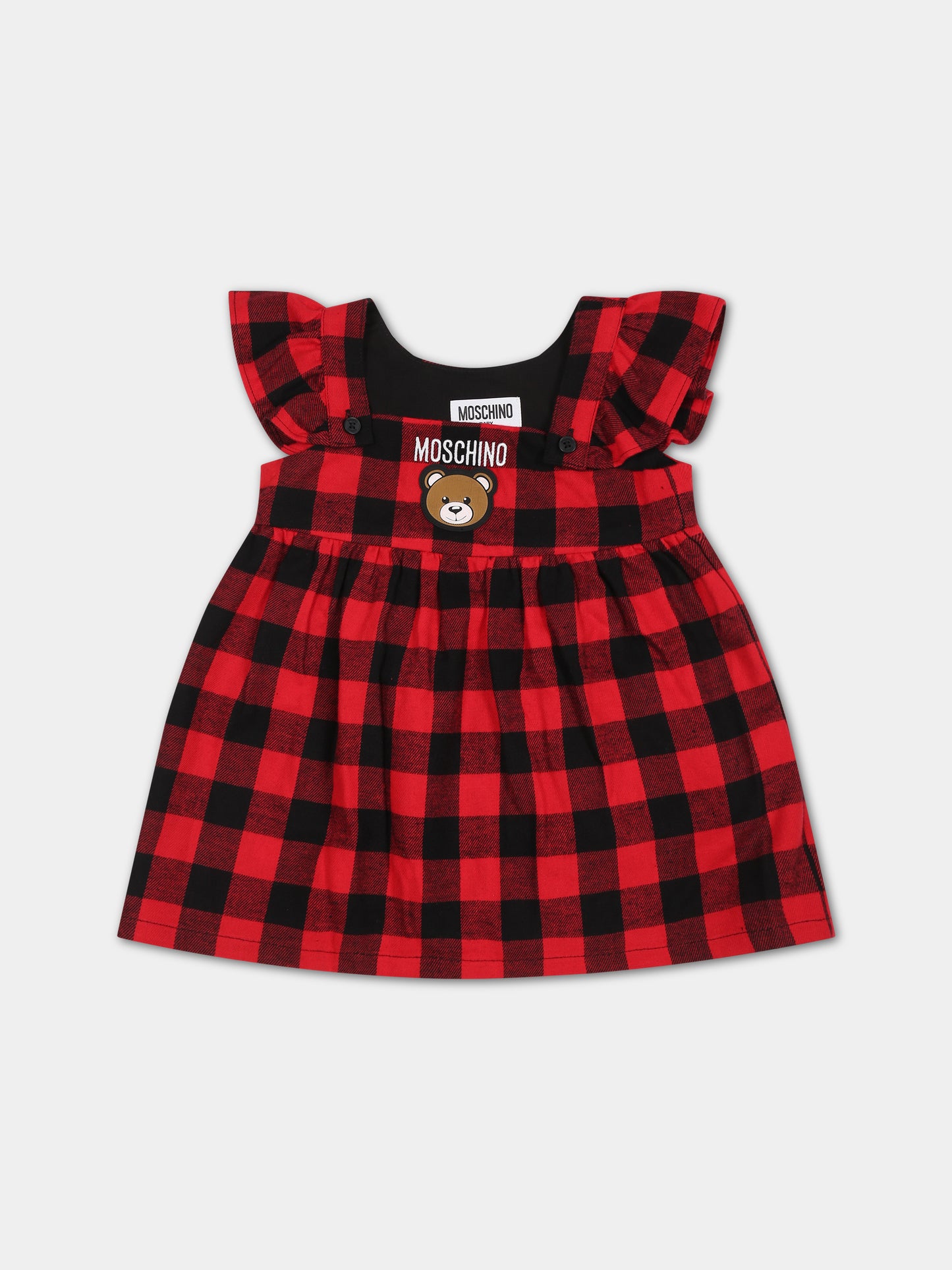 Completo rosso per neonata con Teddy Bear,Moschino Kids,MDK02L N0Z76 80462