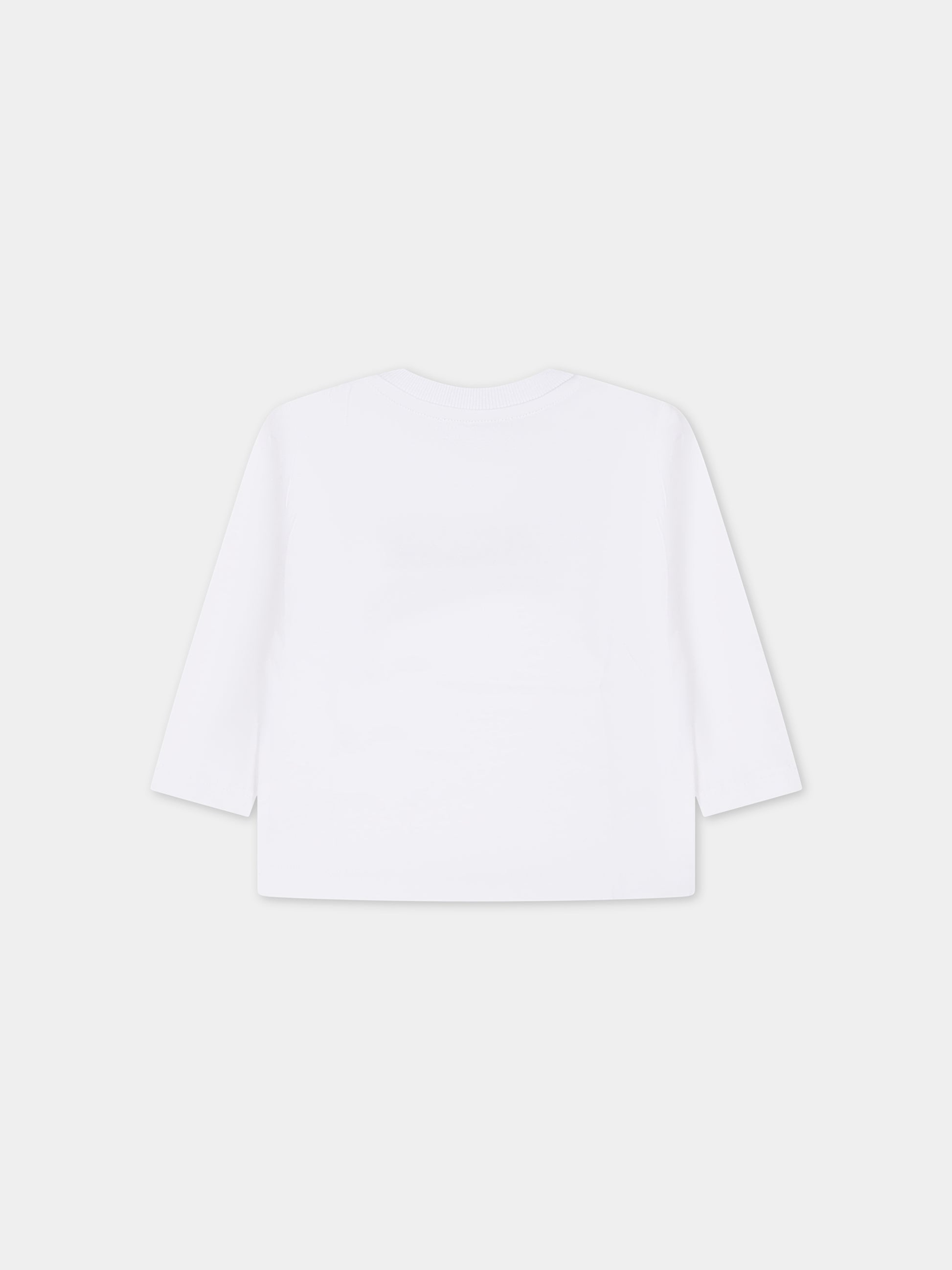 T-shirt bianca per neonati con Teddy Bear e logo,Moschino Kids,MTO00D LAA01 10101