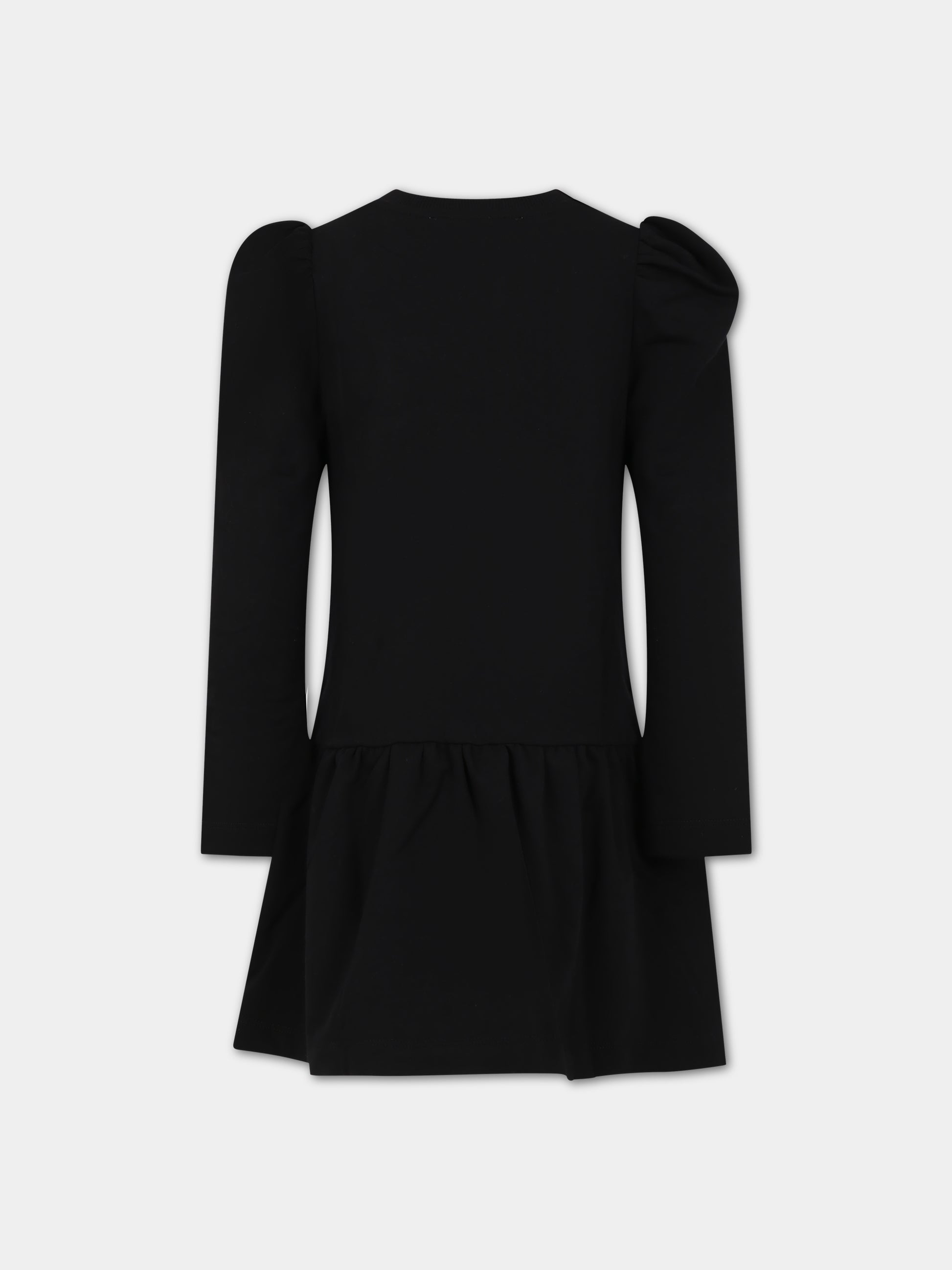 Vestito nero per bambina con Tedddy Bear e logo,Moschino Kids,HDV0DL LDA16 60100