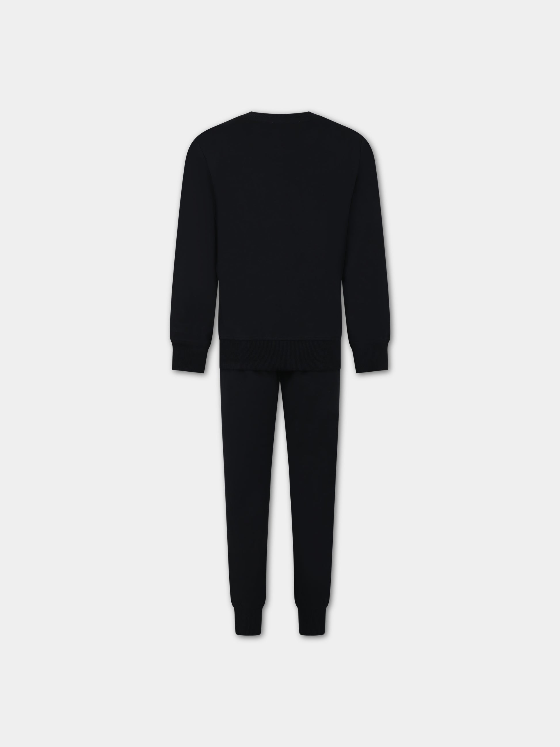 Completo nero per bambini con Tddy Bears e logo,Moschino Kids,HUK03G LCA40 60100