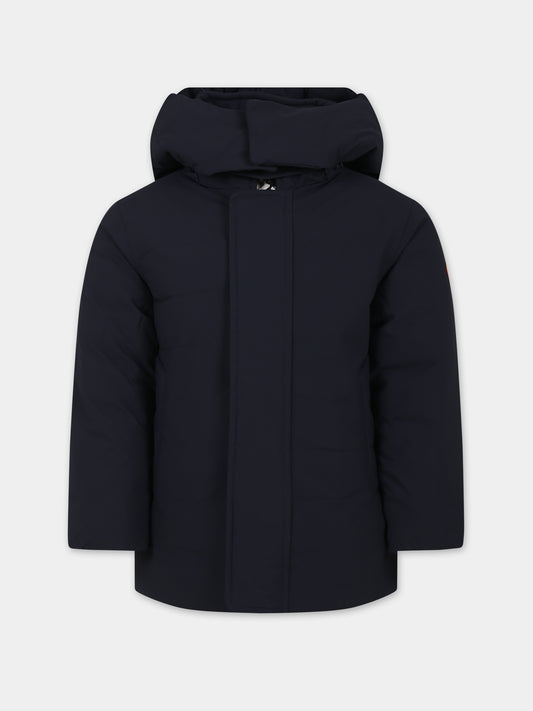 Parka Cassie blu per bambina con logo,Save The Duck Kids,40060G MATT17 90010