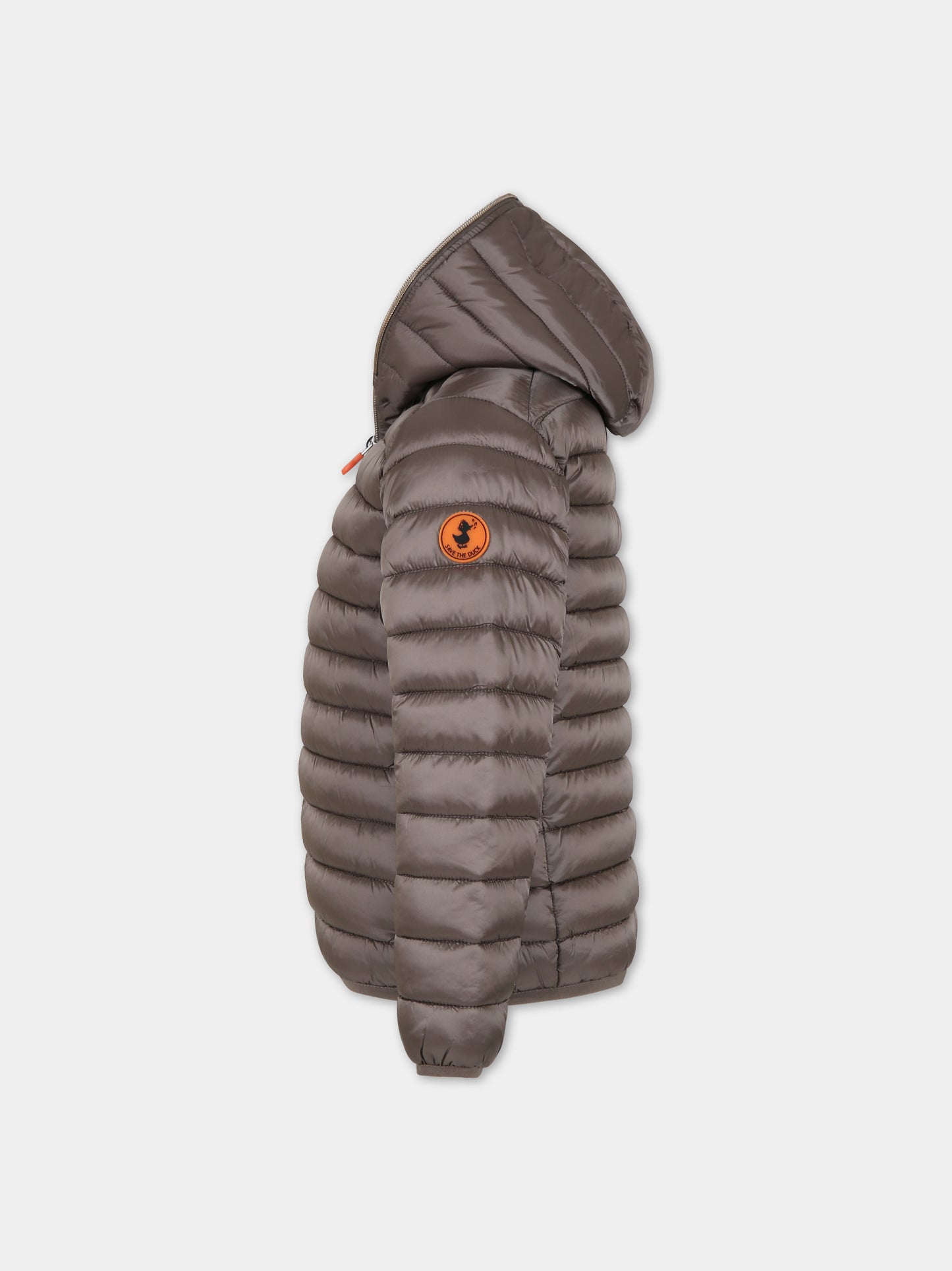 Piumino grigio per bambina con logo,Save The Duck Kids,J32310G IRIS17 40023