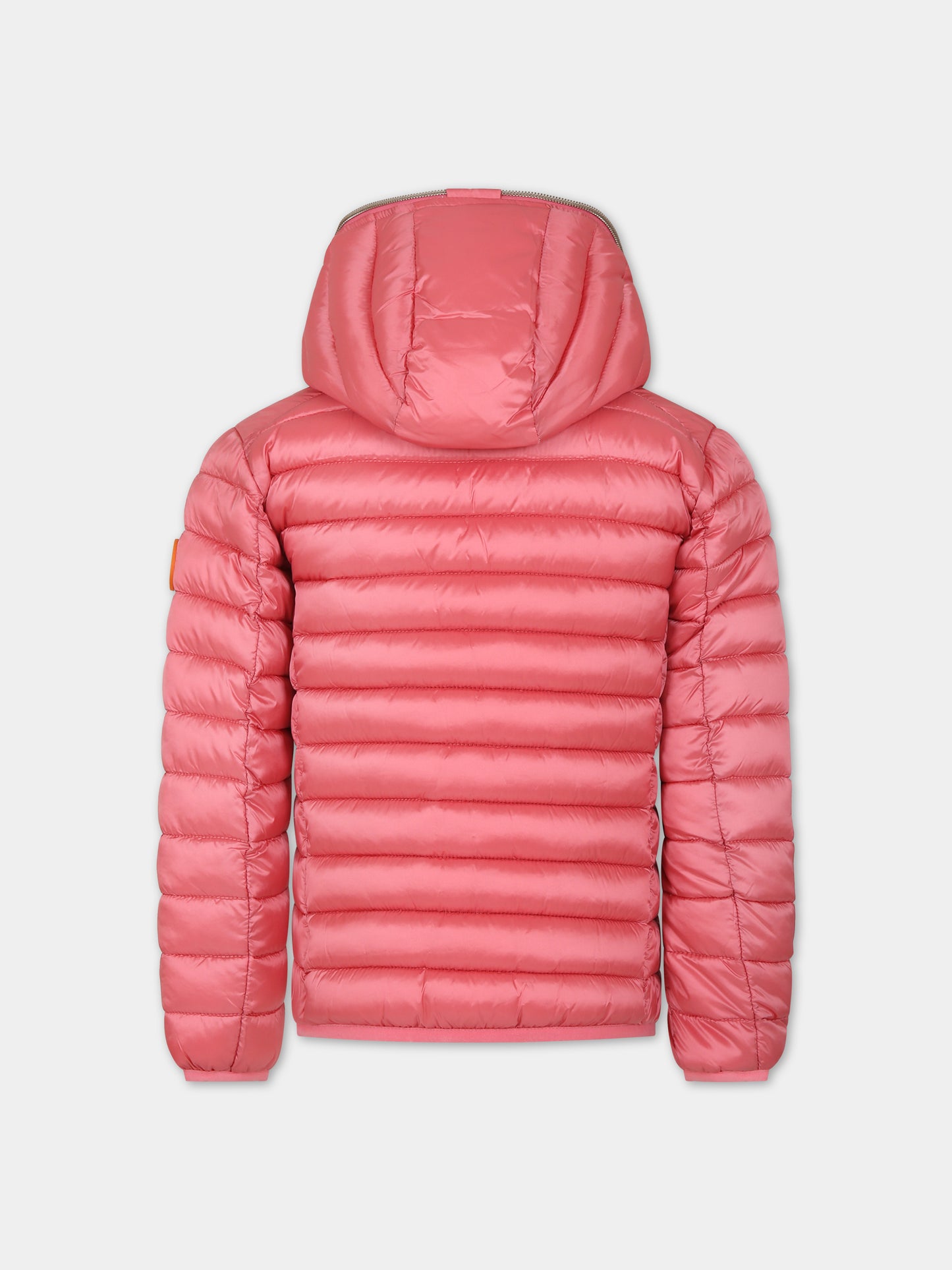 Piumino rosa per bambina con logo,Save The Duck Kids,J32310G IRIS17 80036