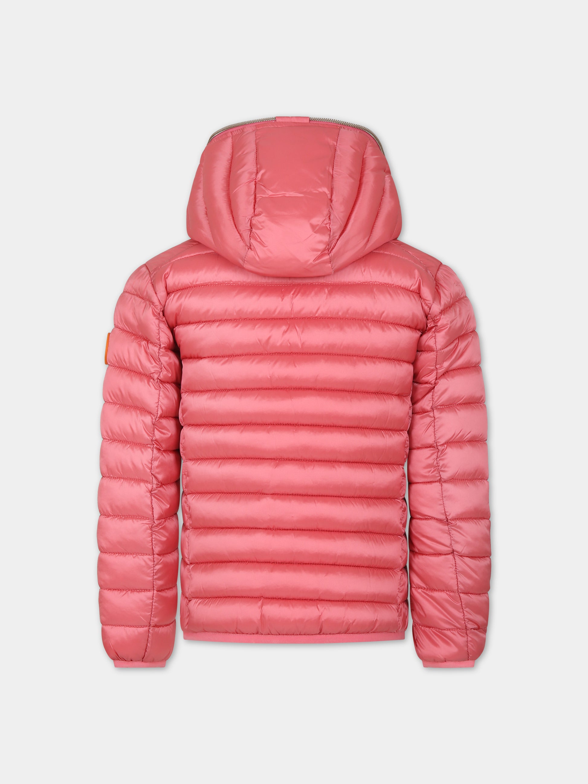 Piumino rosa per bambina con logo,Save The Duck Kids,J32310G IRIS17 80036