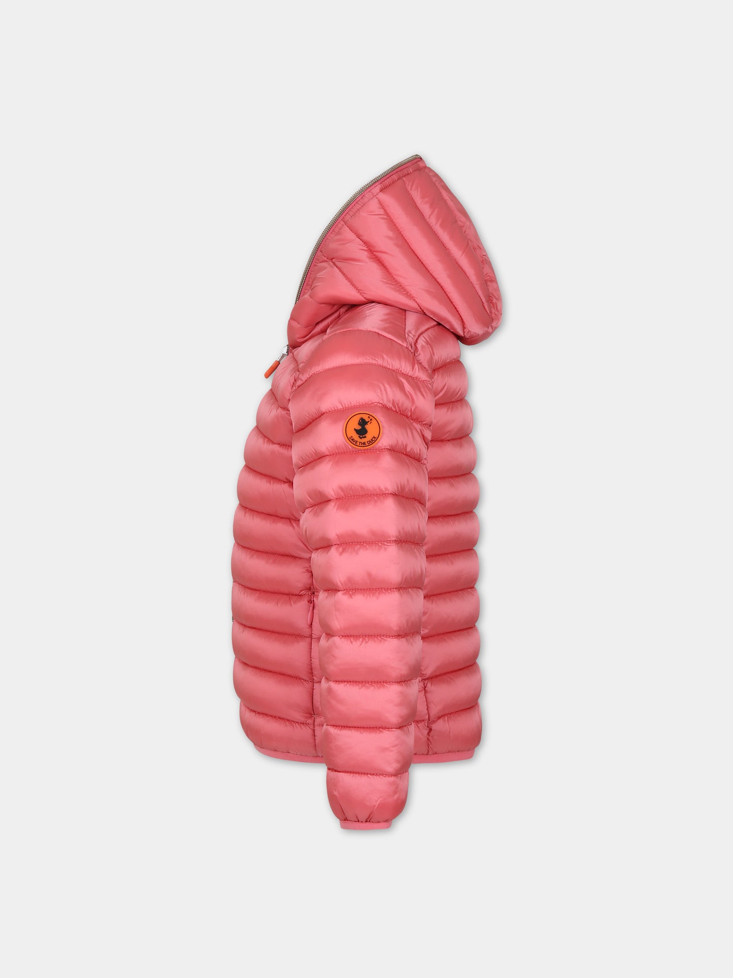 Piumino rosa per bambina con logo,Save The Duck Kids,J32310G IRIS17 80036