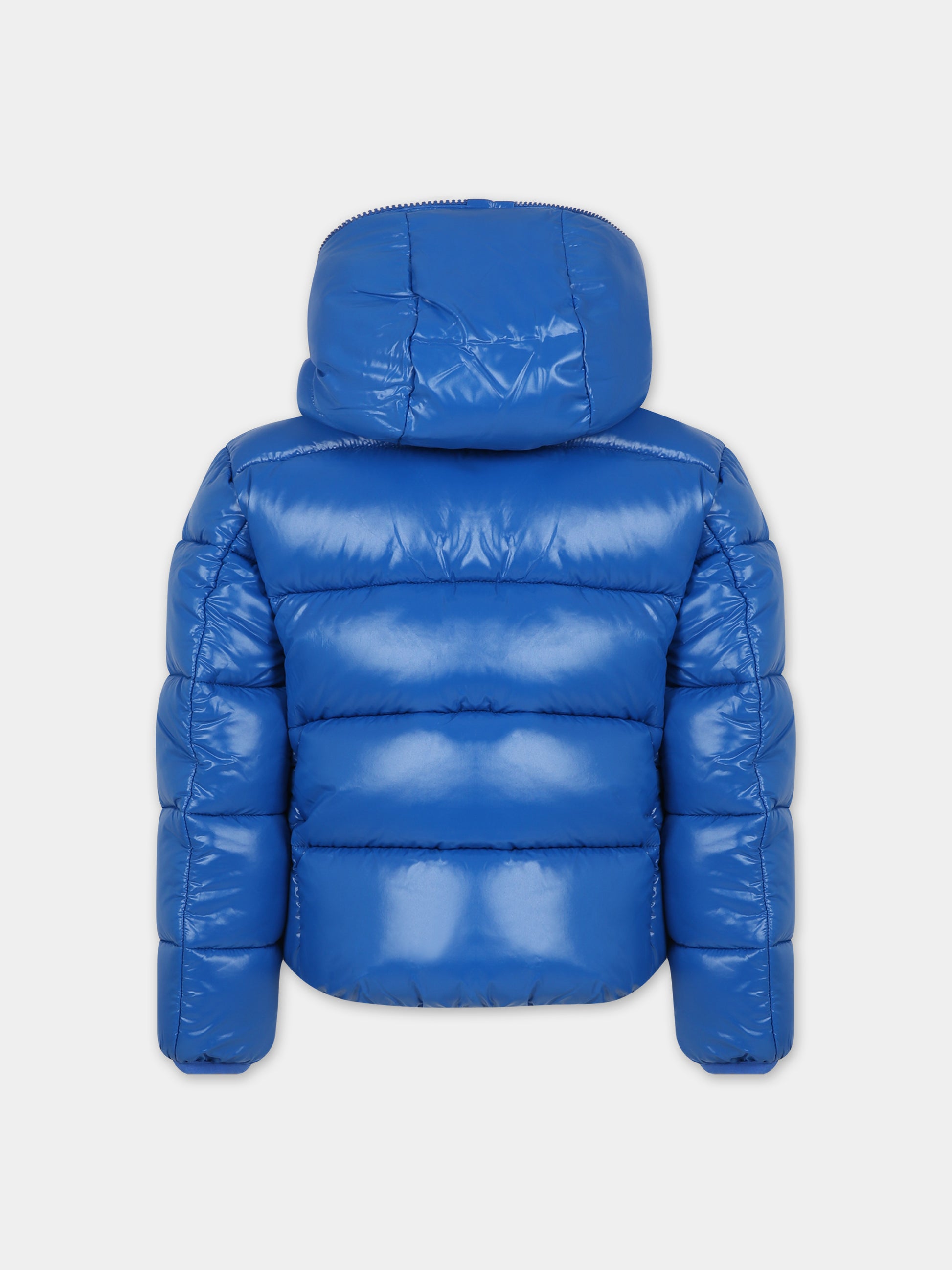 Piumino azzurro per bambino con logo,Save The Duck Kids,J31280B LUCK17 90058