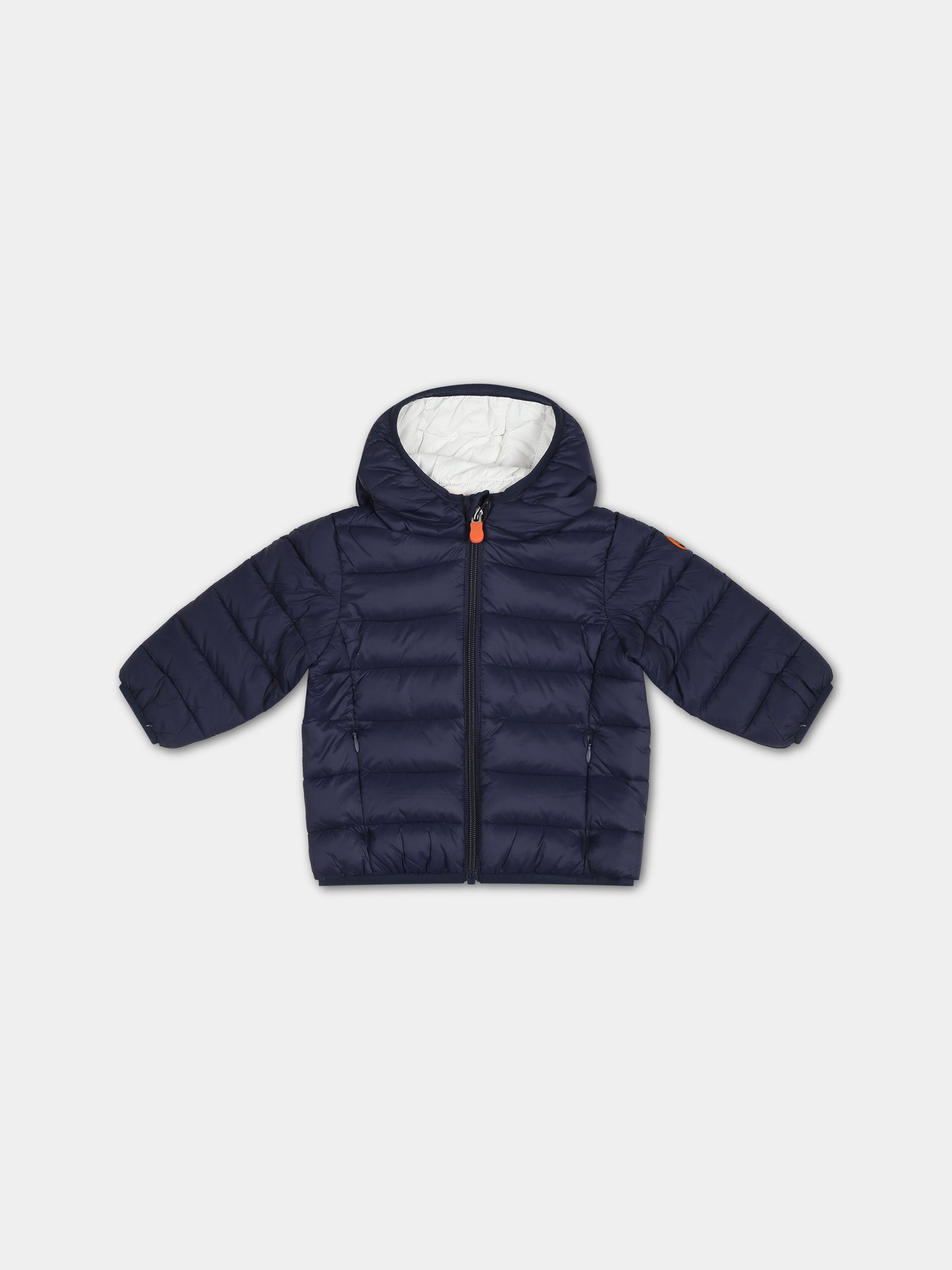 Piumino blu per neonato con logo,Save The Duck Kids,I30003X GIGA17 90000