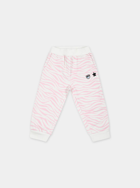 Pantaloni bianchi per neonata con eyestar,Chiara Ferragni Collection,53B404 2006 067F