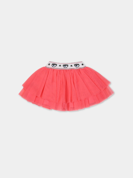 Gonna rosa per bambina con eyestar,Chiara Ferragni Collection,53B700 T9945 088F