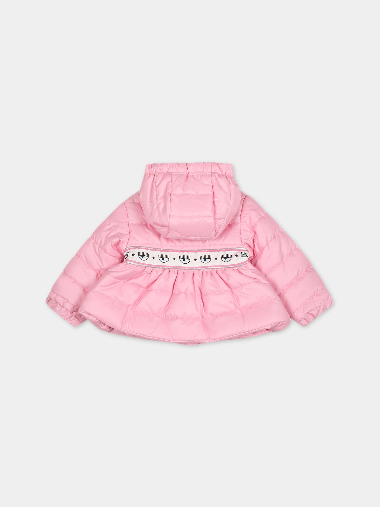 Piumino rosa per neonata con eyestar,Chiara Ferragni Collection,53B100 2410 067F