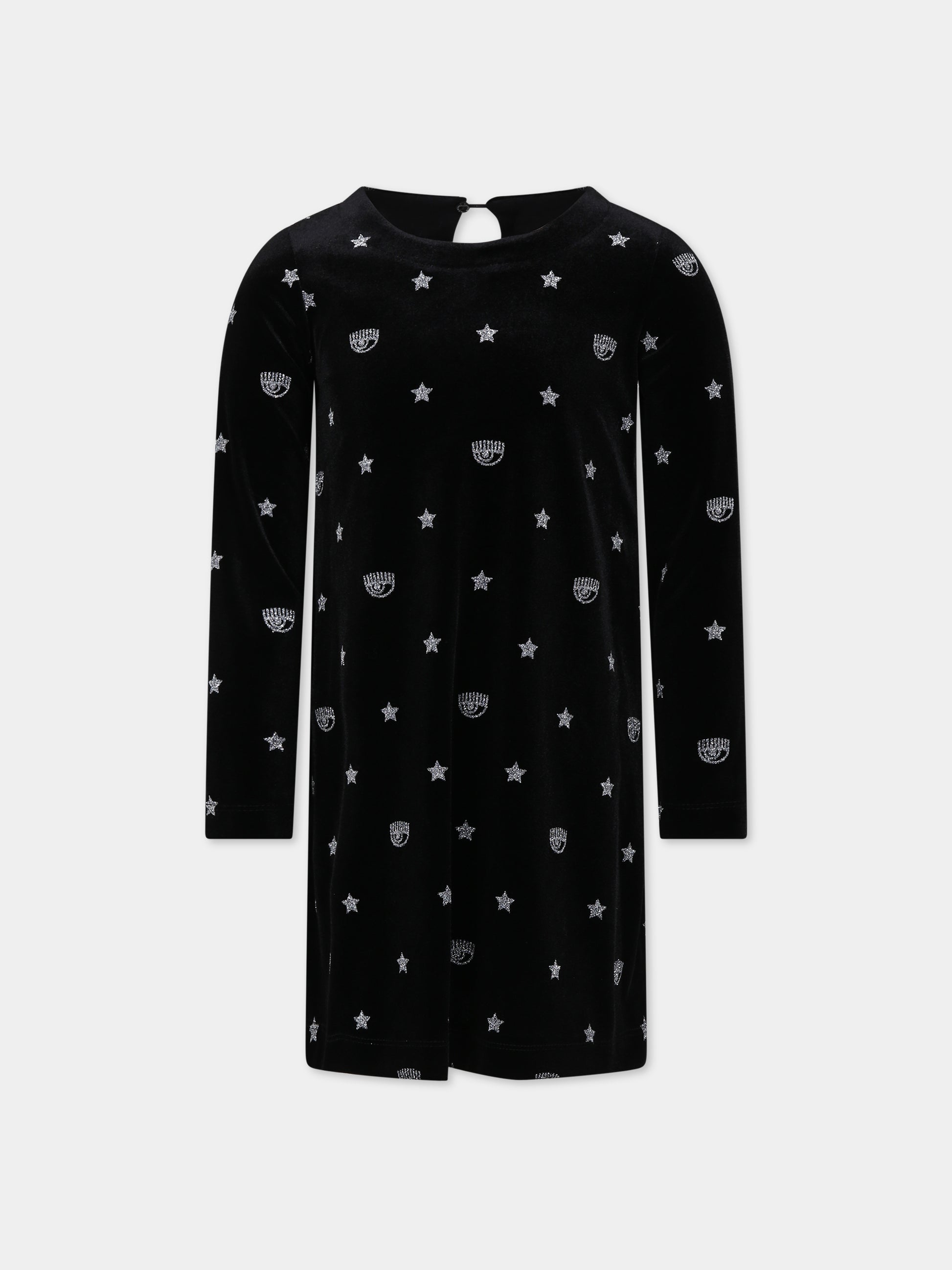 Vestito nero per bambina con eyestar,Chiara Ferragni Collection,51B903 2905 5075