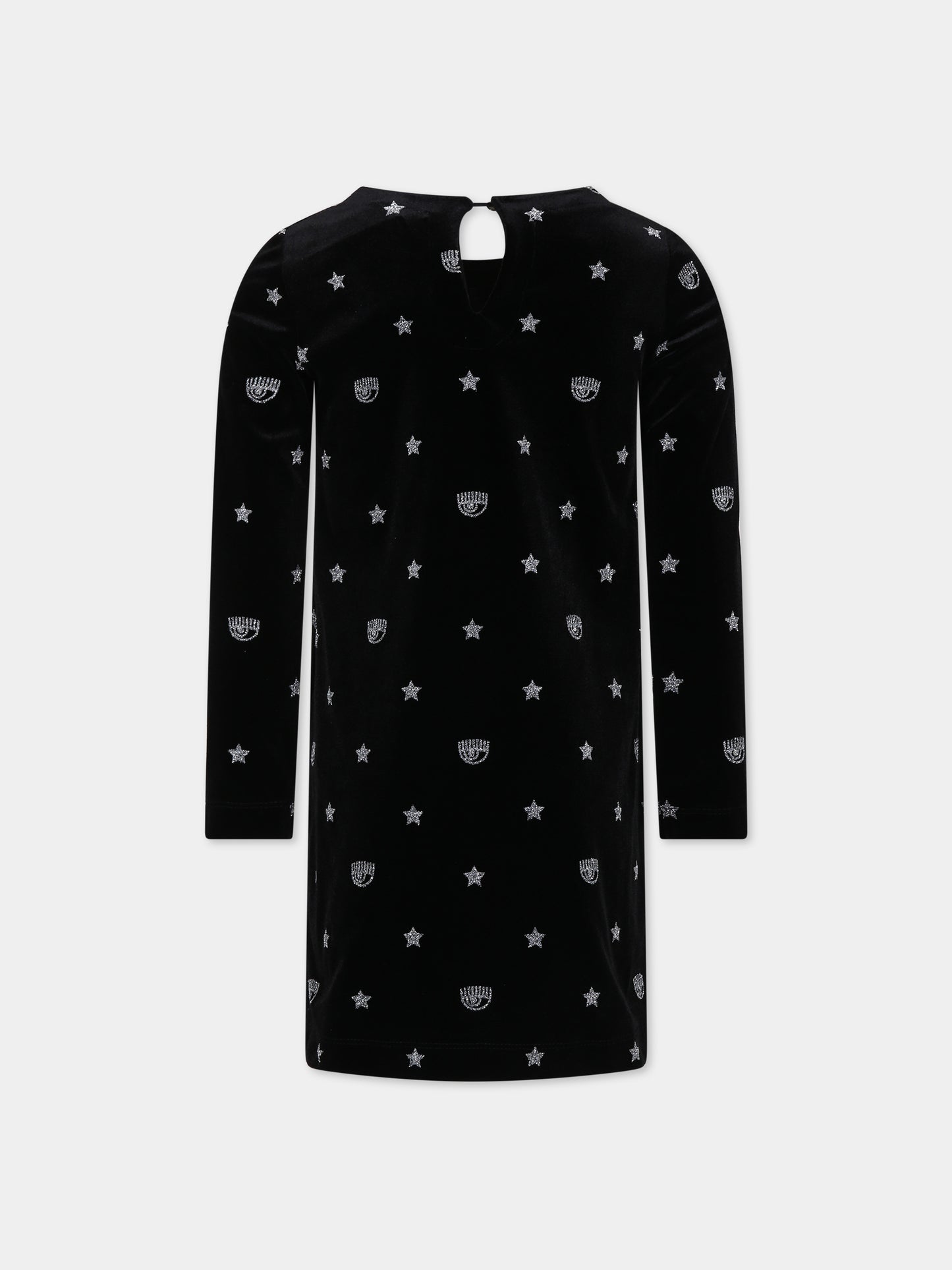 Vestito nero per bambina con eyestar,Chiara Ferragni Collection,51B903 2905 5075