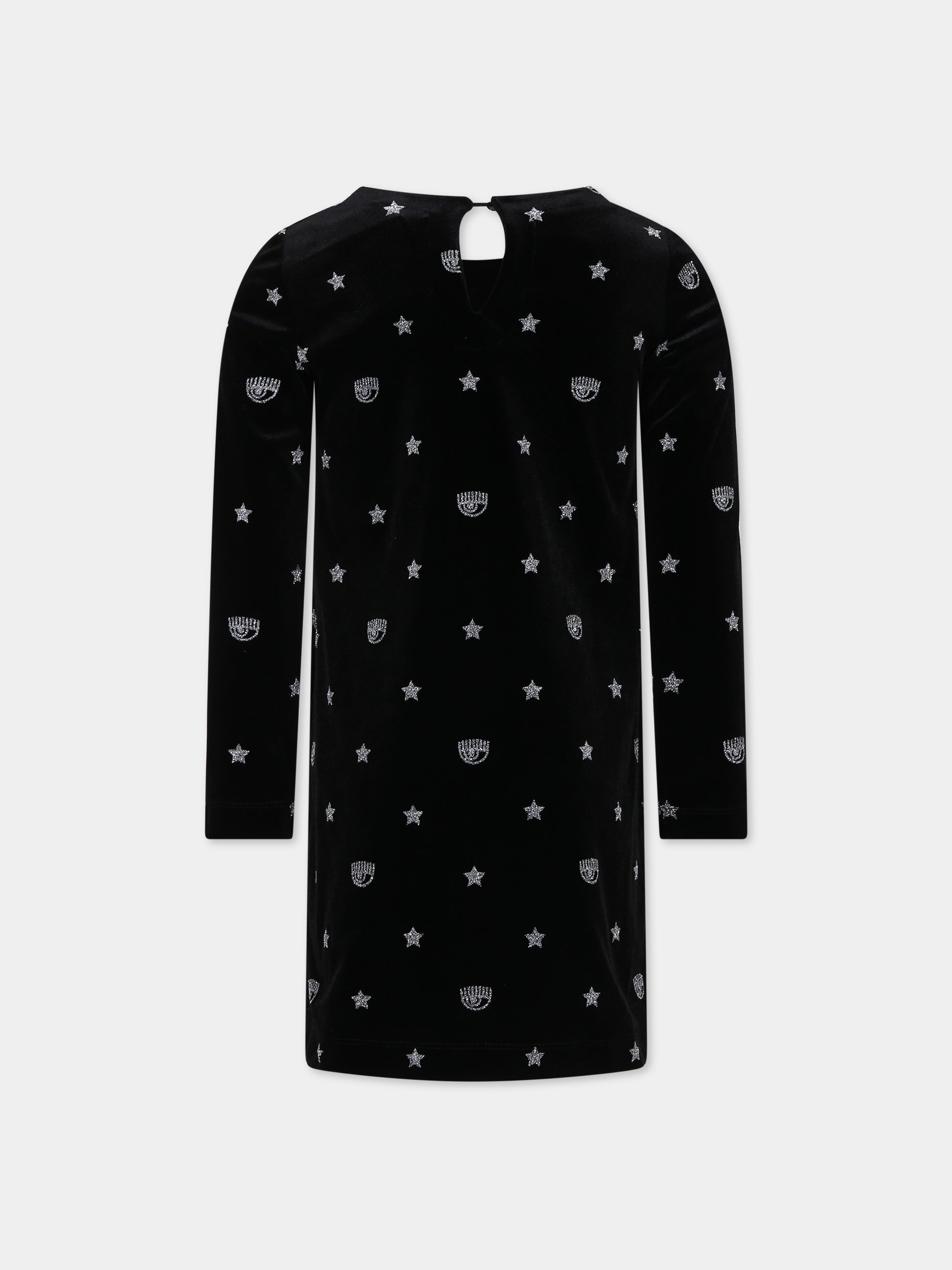 Vestito nero per bambina con eyestar,Chiara Ferragni Collection,51B903 2905 5075