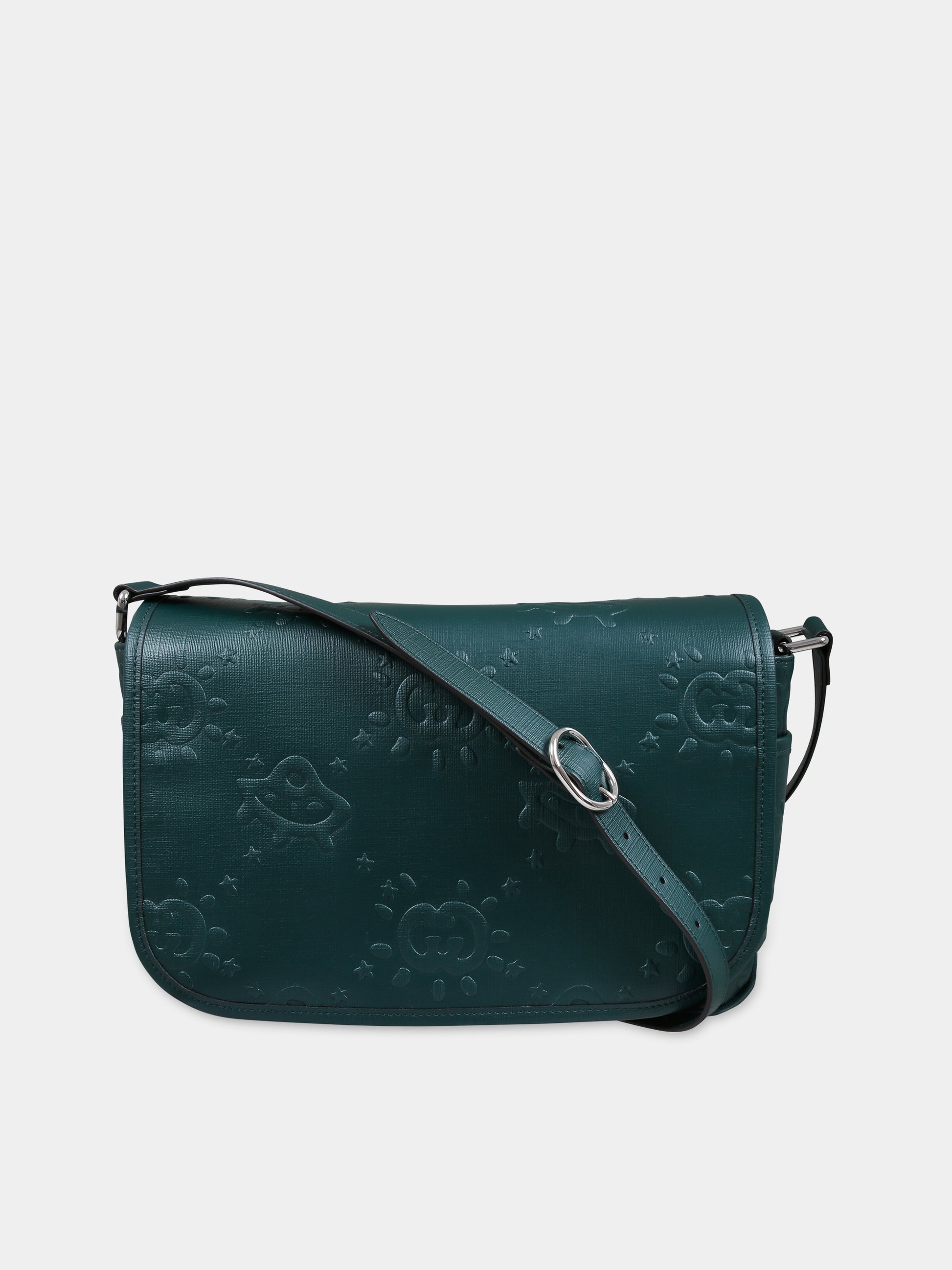 Borsa verde per bembina con incrocio GG,Gucci Kids,664143 FAB9J 3154