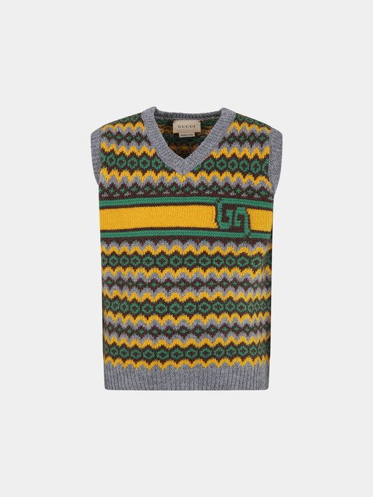 Gilet multicolor per bambino,Gucci Kids,738313 XKDAO 1121