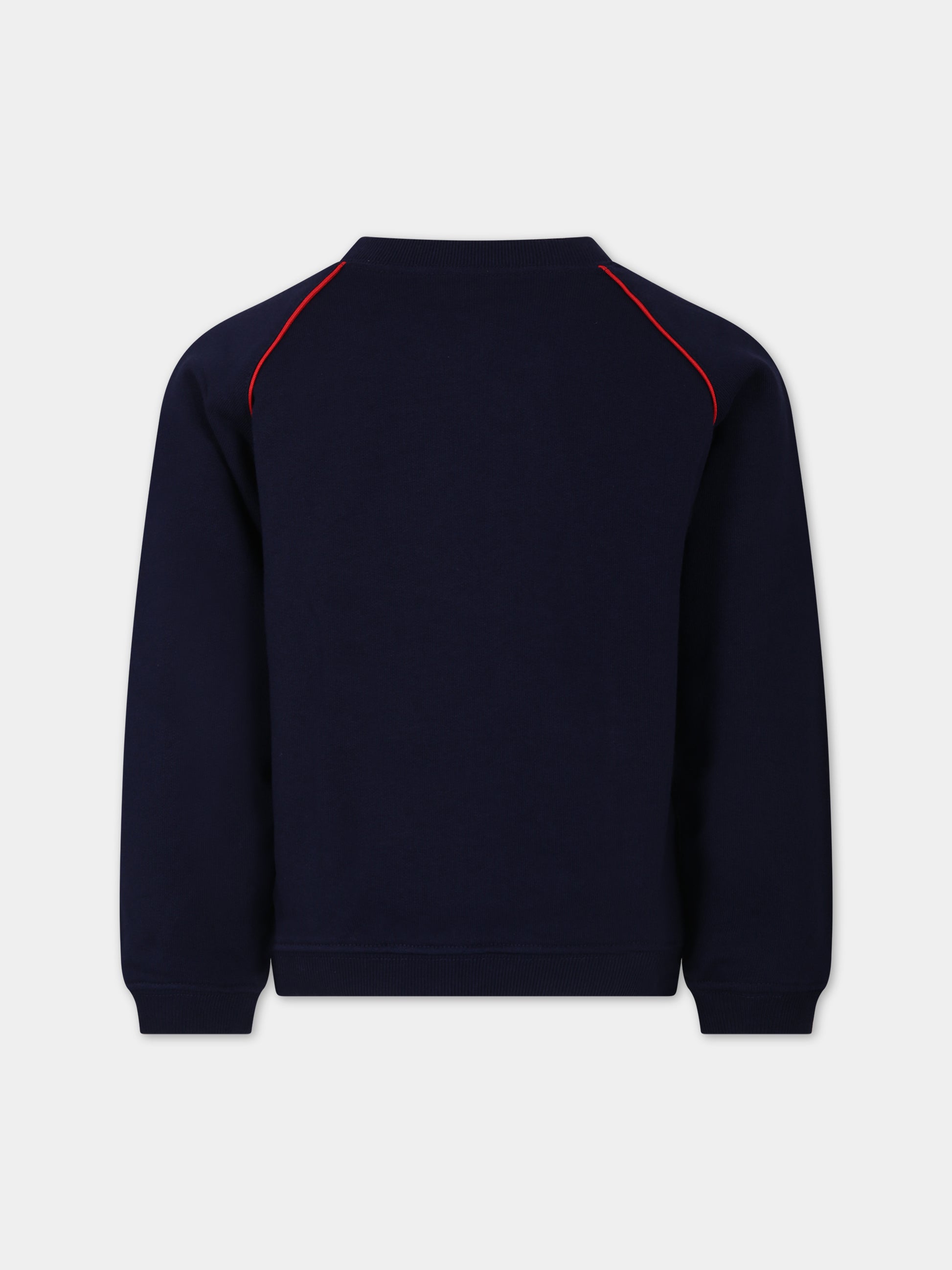 Felpa blu per bambini con stampa logo,Gucci Kids,737610 XJFVS 4392