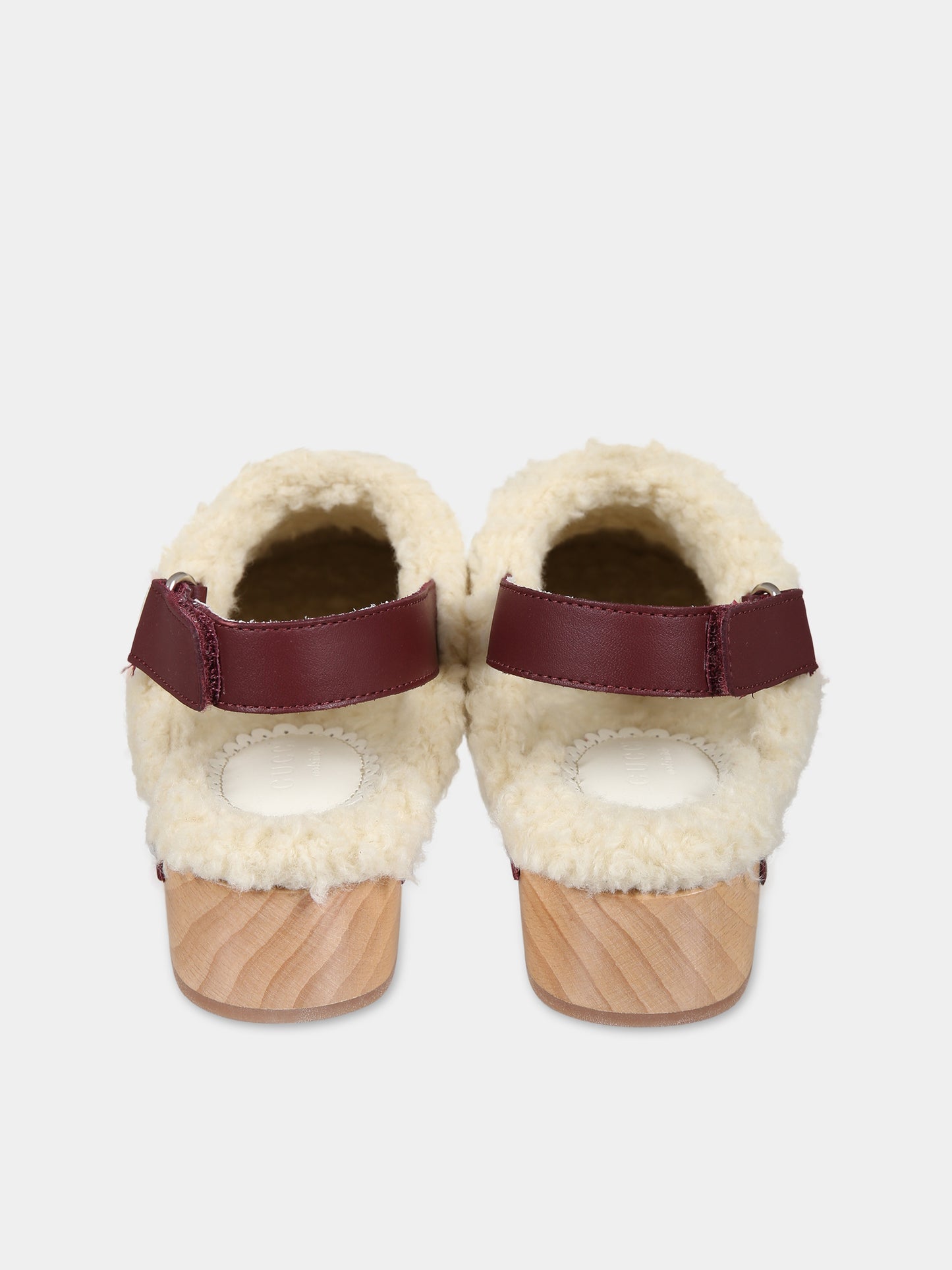 Zoccoli marroni con morsetto per bambina,Gucci Kids,749199 FAB41 2549