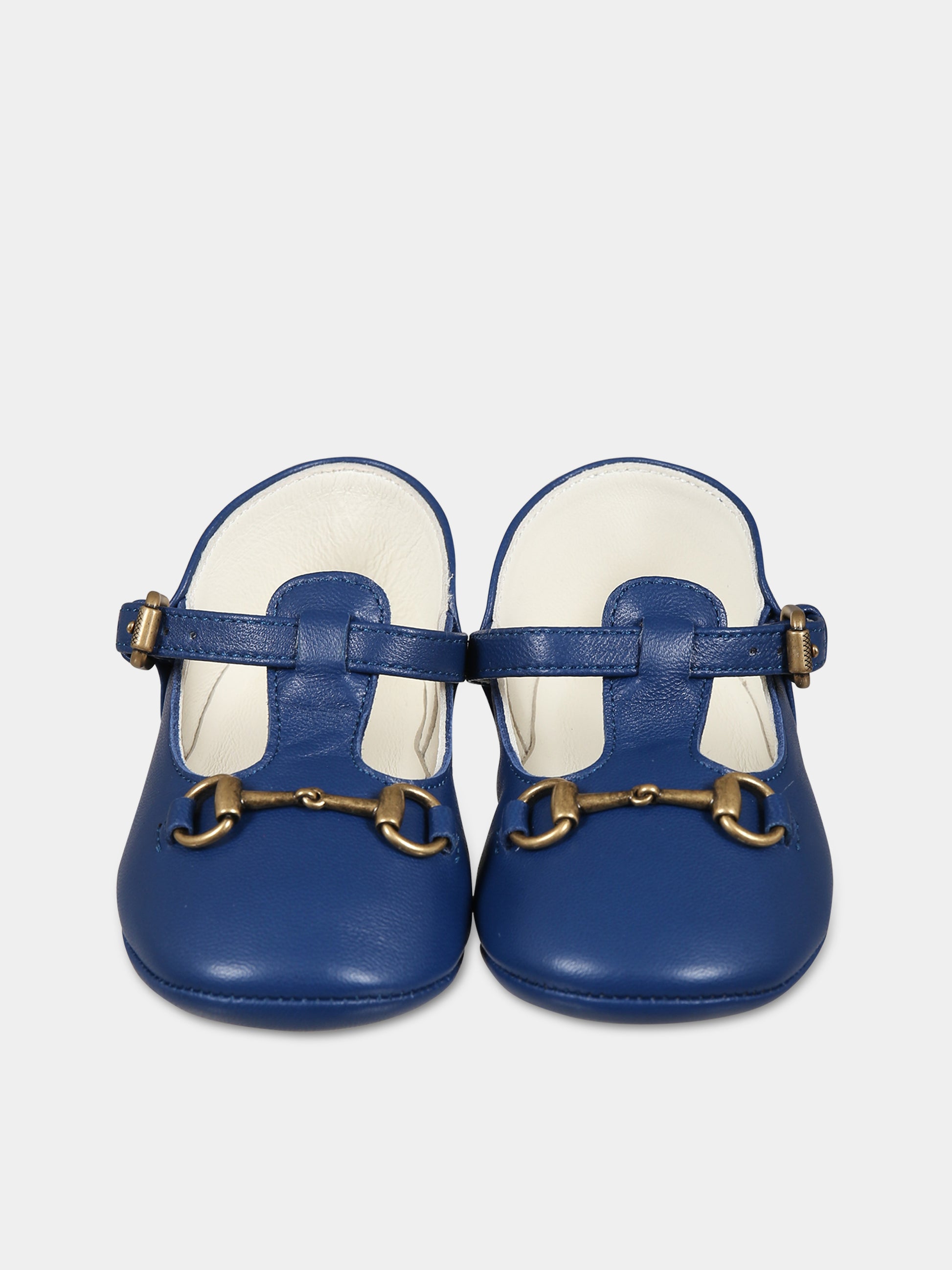 Ballerine blu per neonati con morsetto,Gucci Kids,725732 1D700 4236