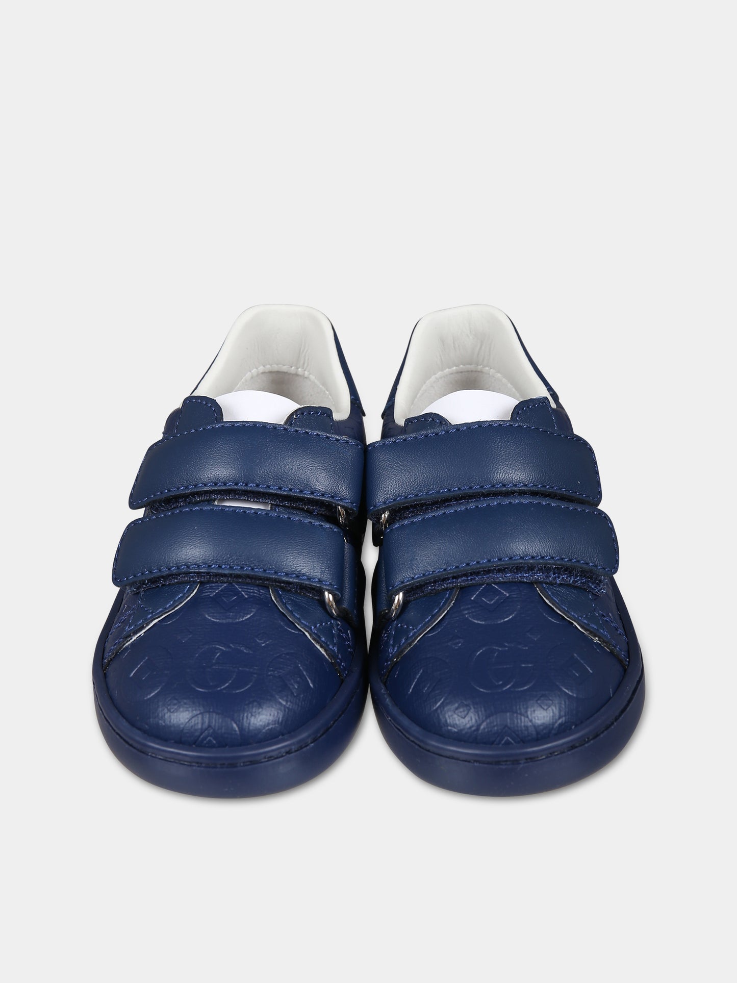 Sneaker Ace blu per bambini,Gucci Kids,756262 FACEZ 4236