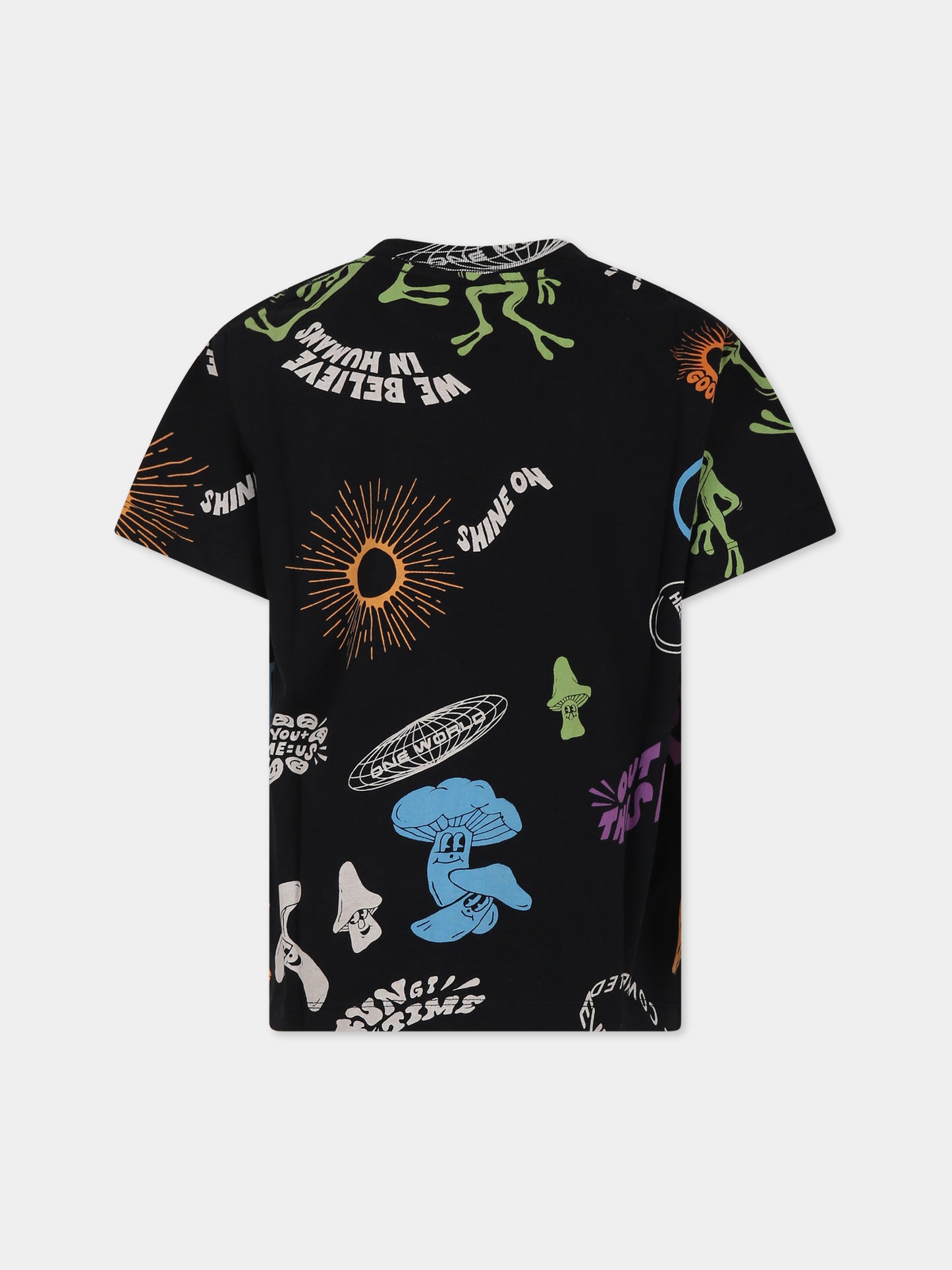 T-shirt nera per bambino con scritte e stampe,Molo,1W23A209 6967