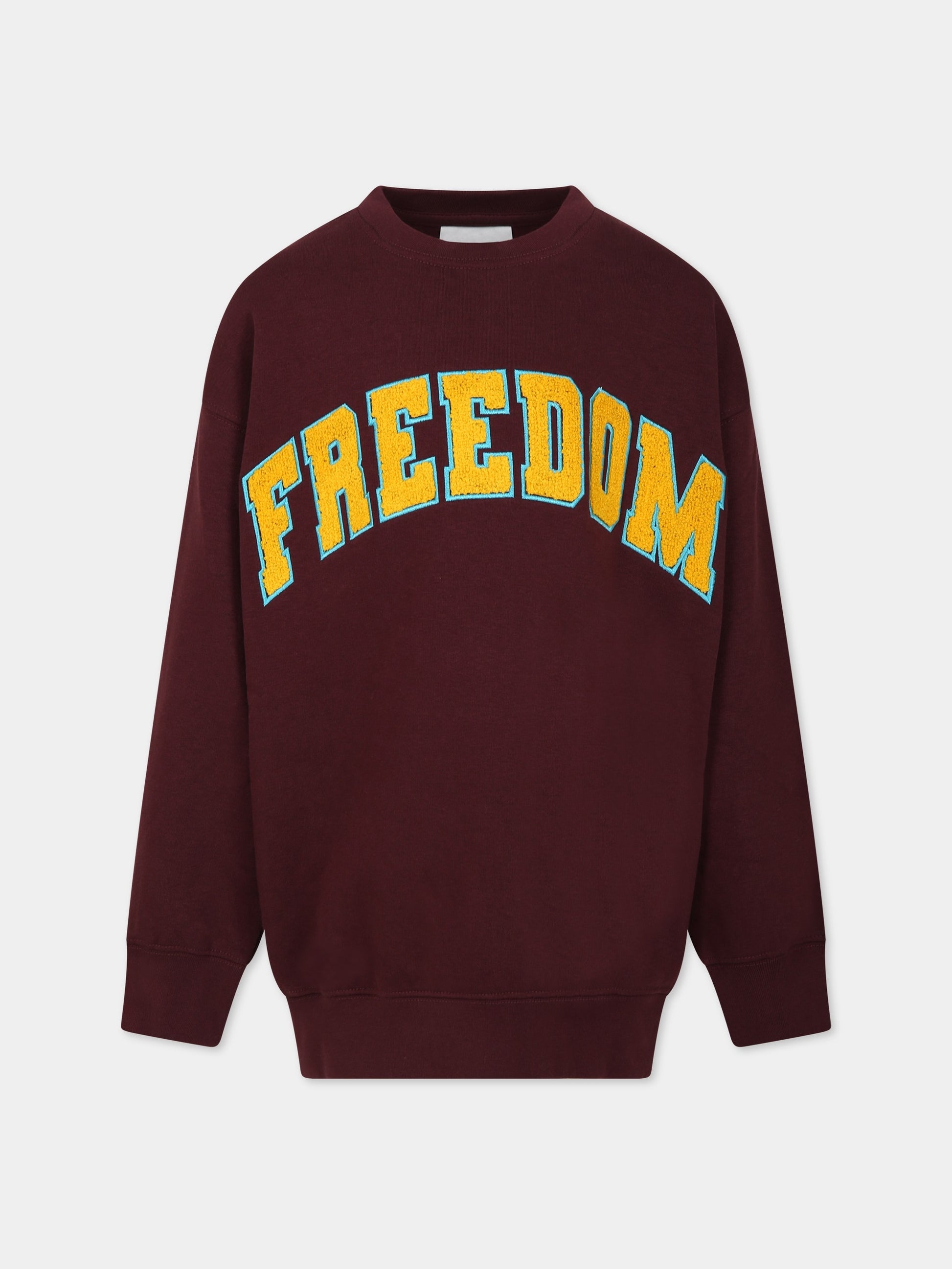 Felpa bordeaux per bambini con scritta Freedom,Molo,1W23J202 8799