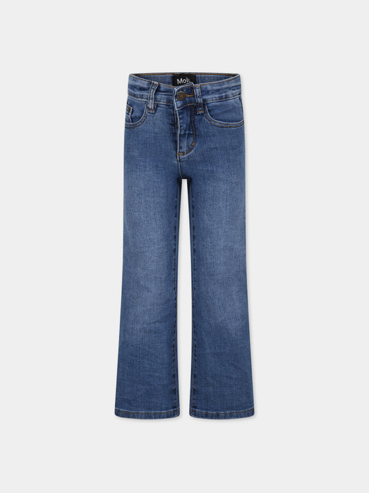 Jeans blu per bambina con logo,Molo,2W23I116 8637