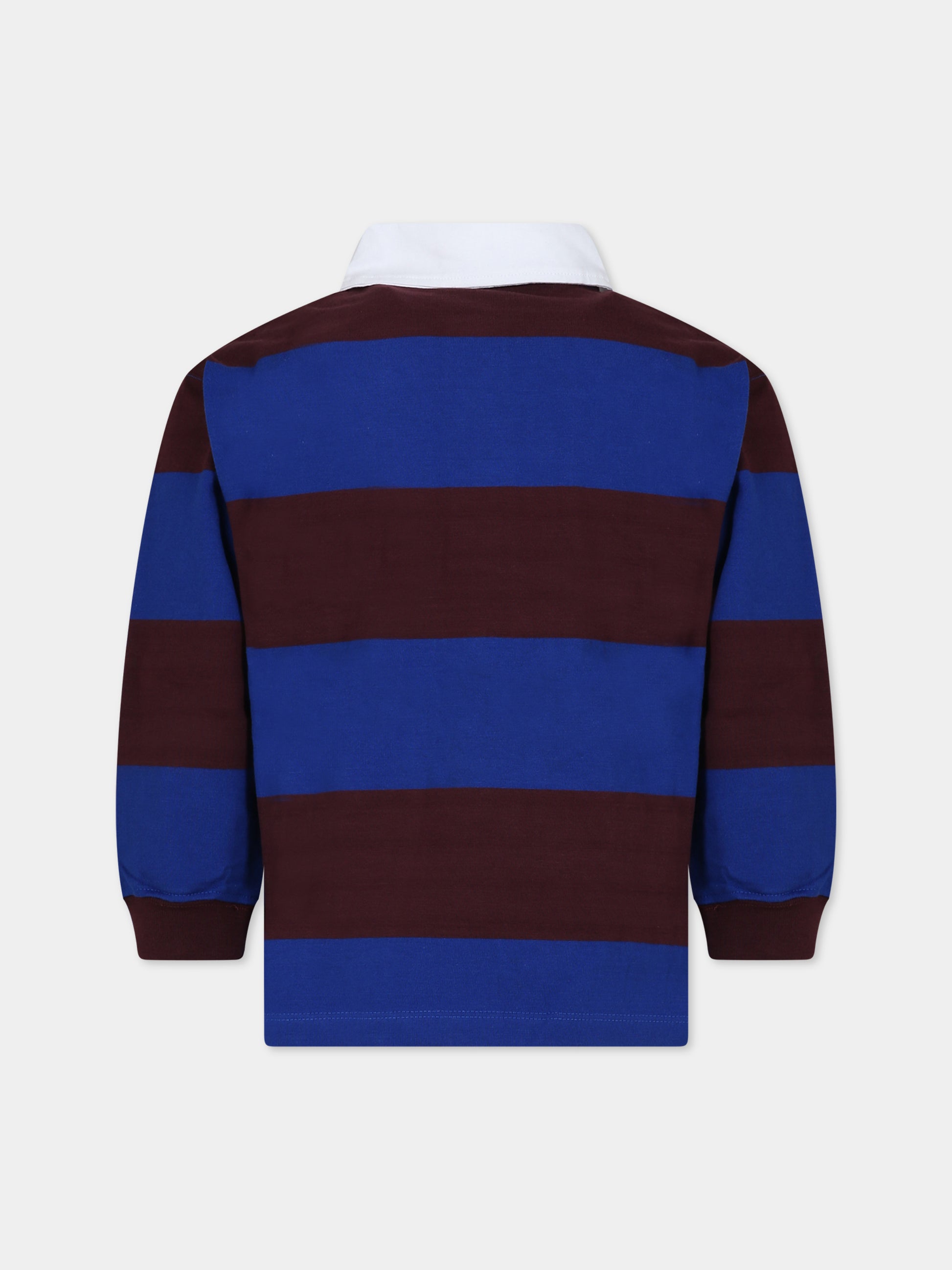 Polo blu per bambino con logo,Molo,6W23A401 8832