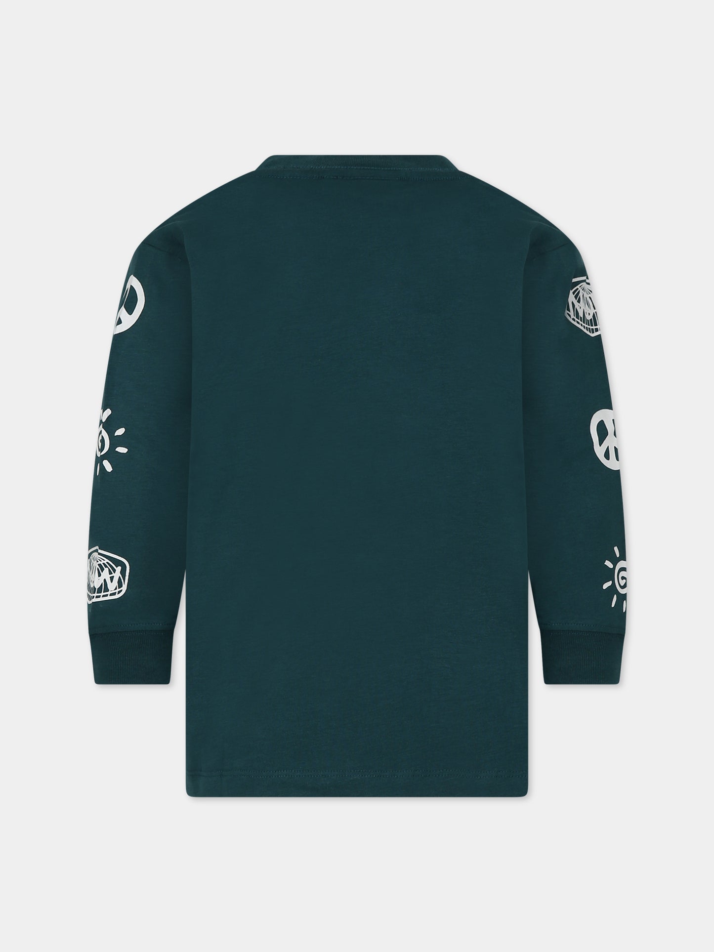 T-shirt verde per bambini con stampe,Molo,6W23A402 3387